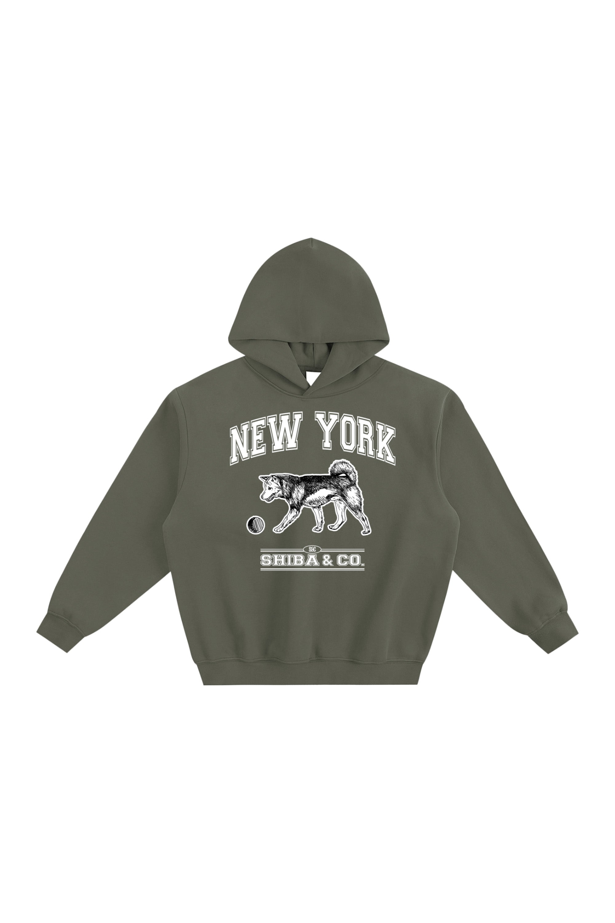 New York Classic Shiba Fleeced Boxy Hoodie