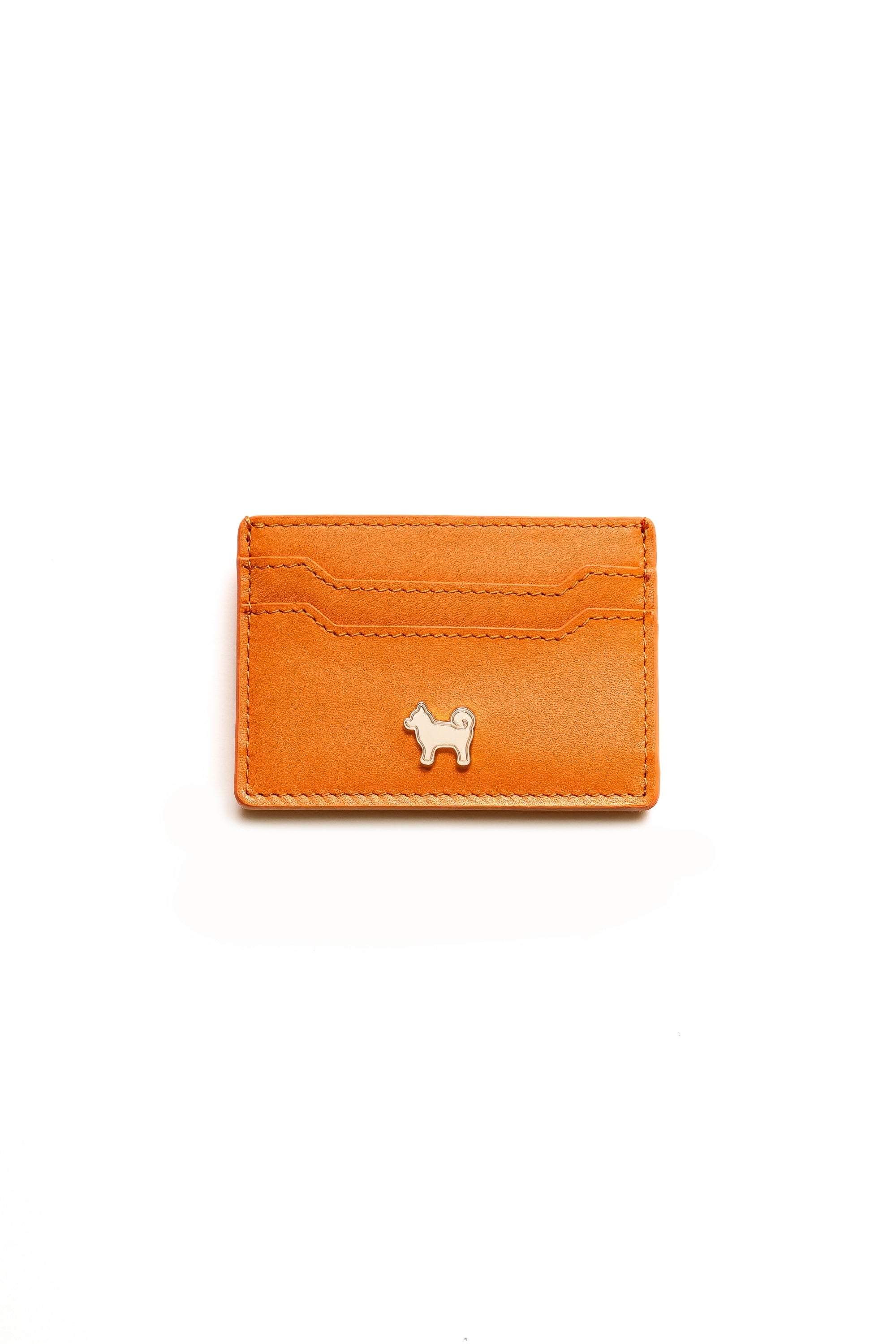 SHIBA & CO. Italian Leather Cardholder Wallet - Iconic Orange