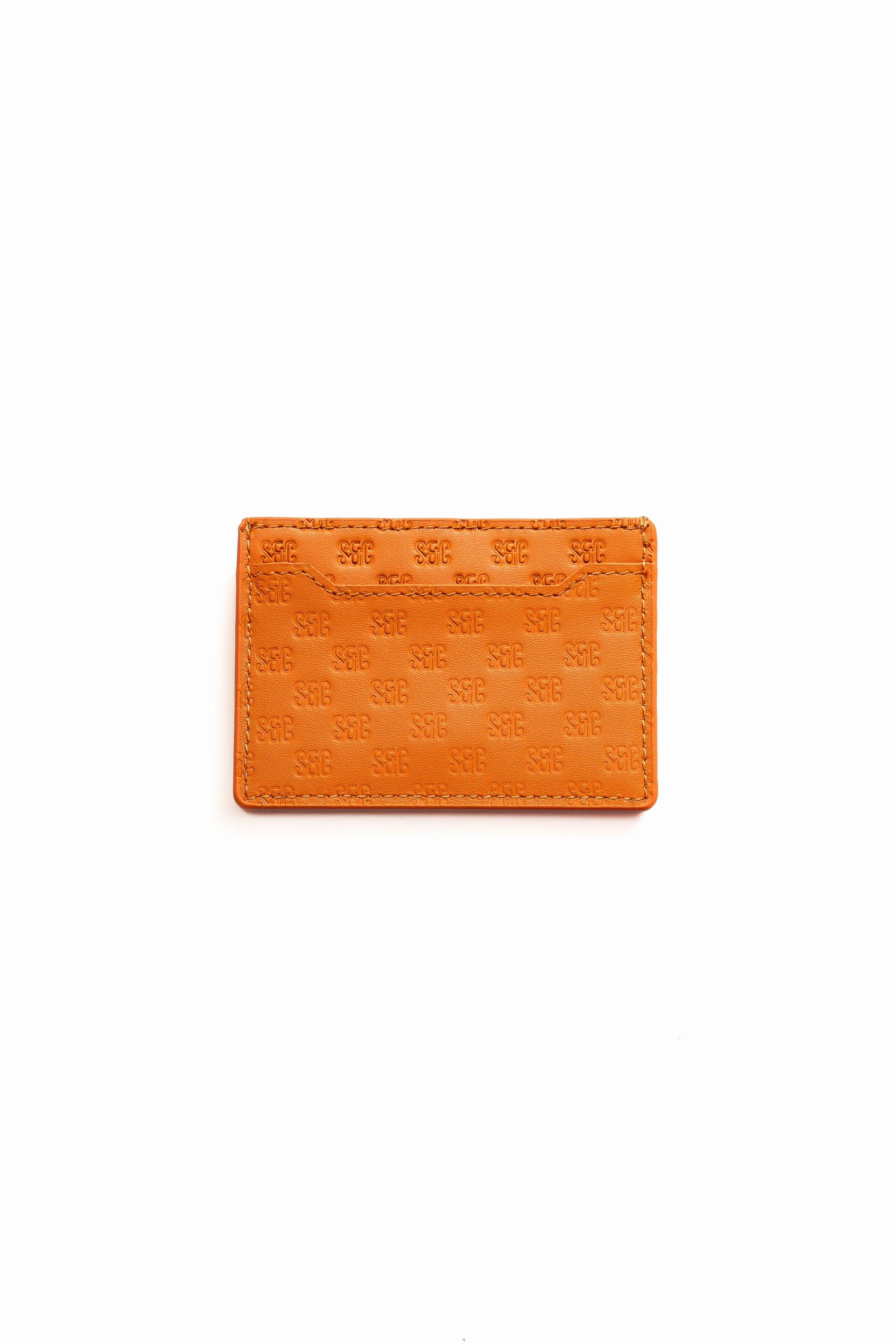 SC Monogram Italian Calf Leather Cardholder Wallet - Iconic Orange