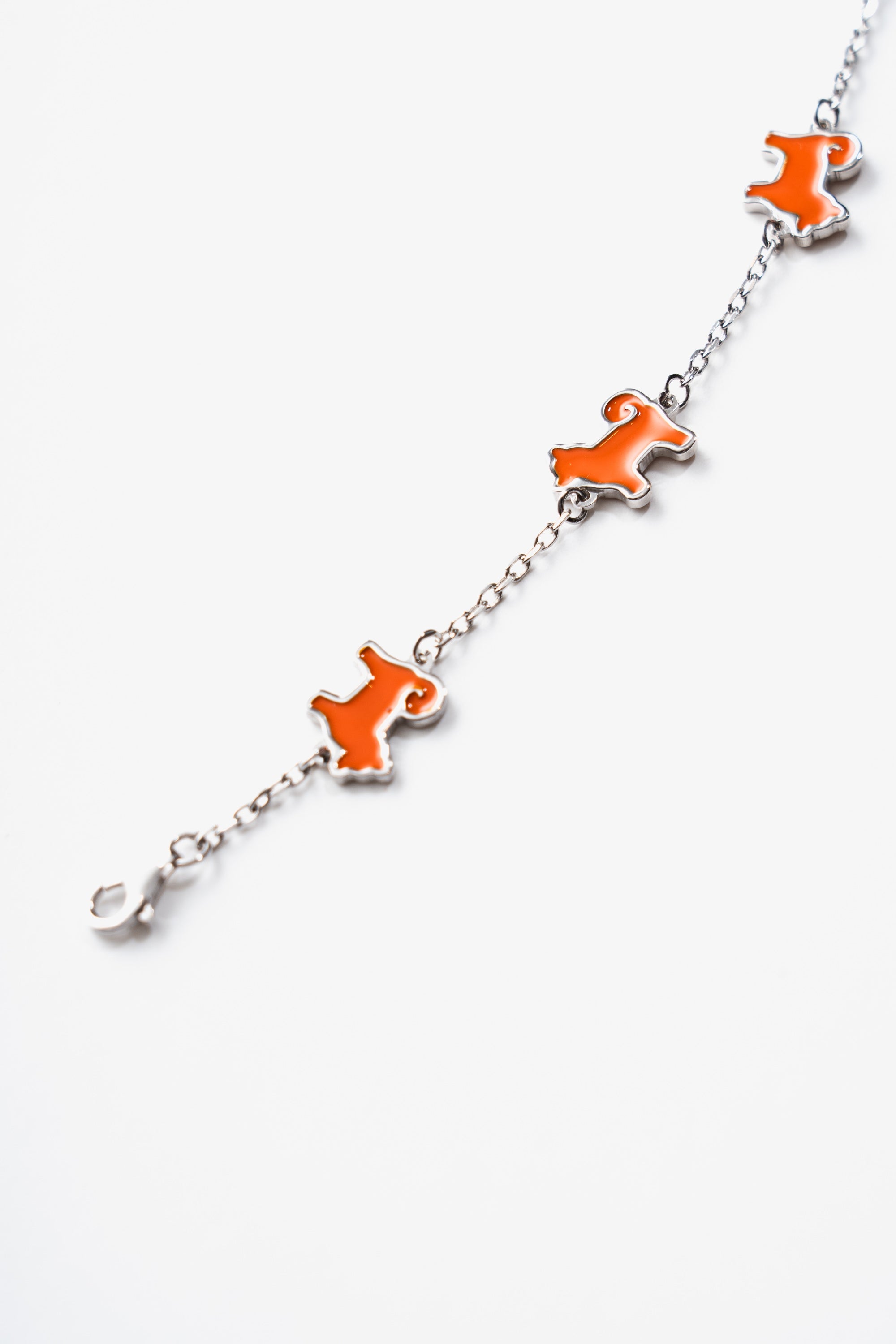 Shiba Inu Dog Bracelet – 925 Sterling Silver, Iconic Orange