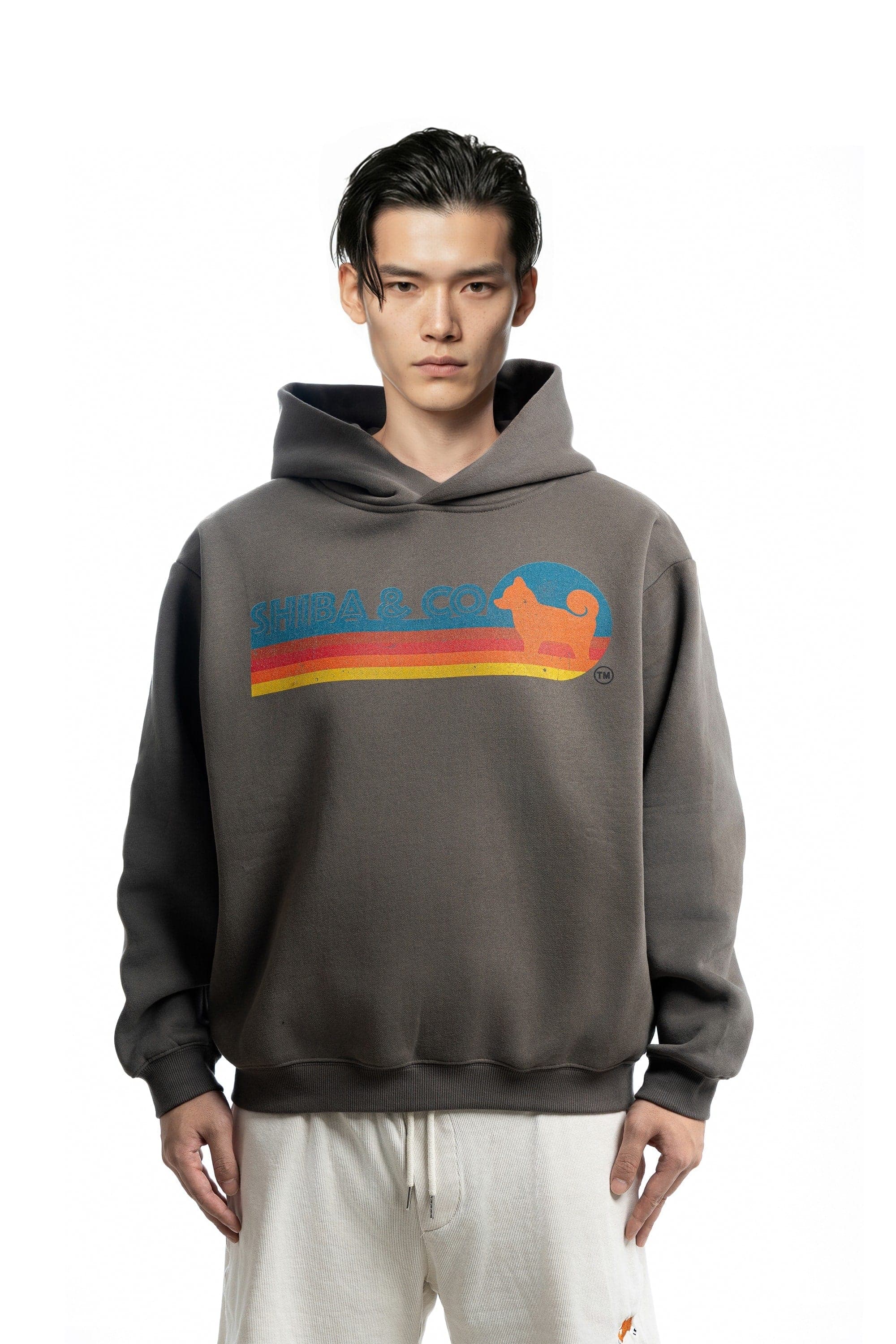 Retro Shiba Inu Fleeced Hoodie