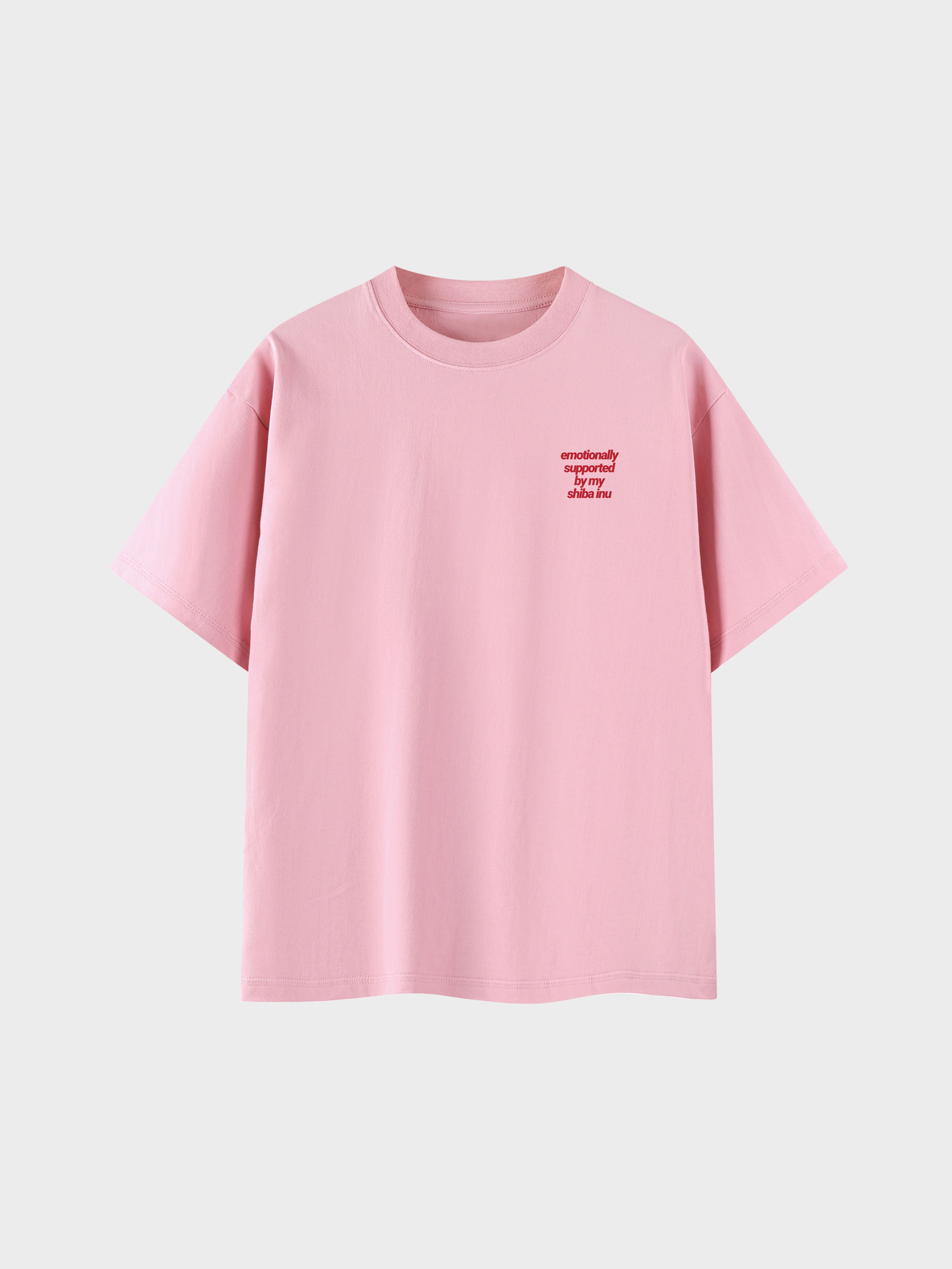 "Emotionally Supported By My Shiba Inu" Oversize Cotton Tee