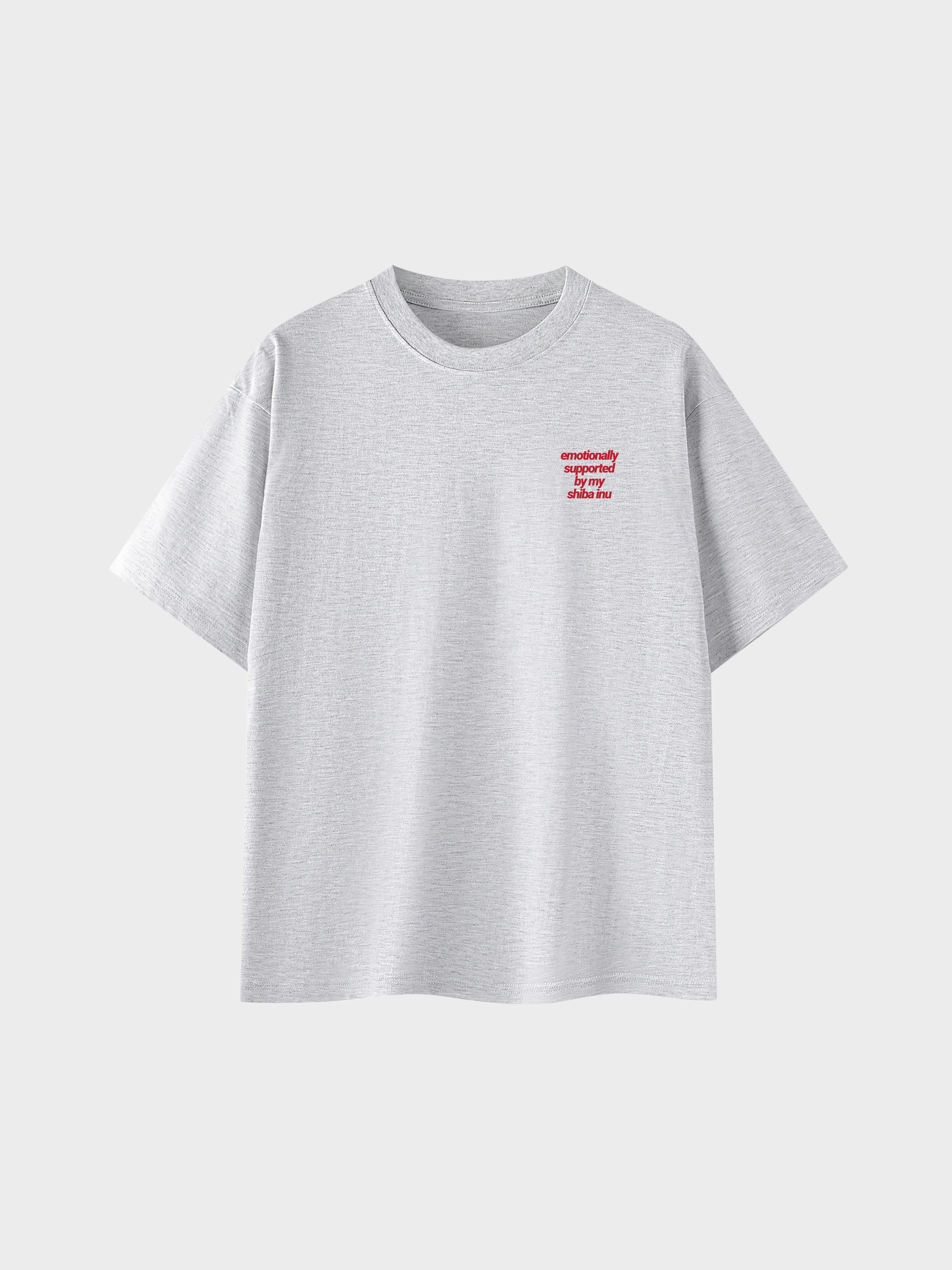 "Emotionally Supported By My Shiba Inu" Oversize Cotton Tee