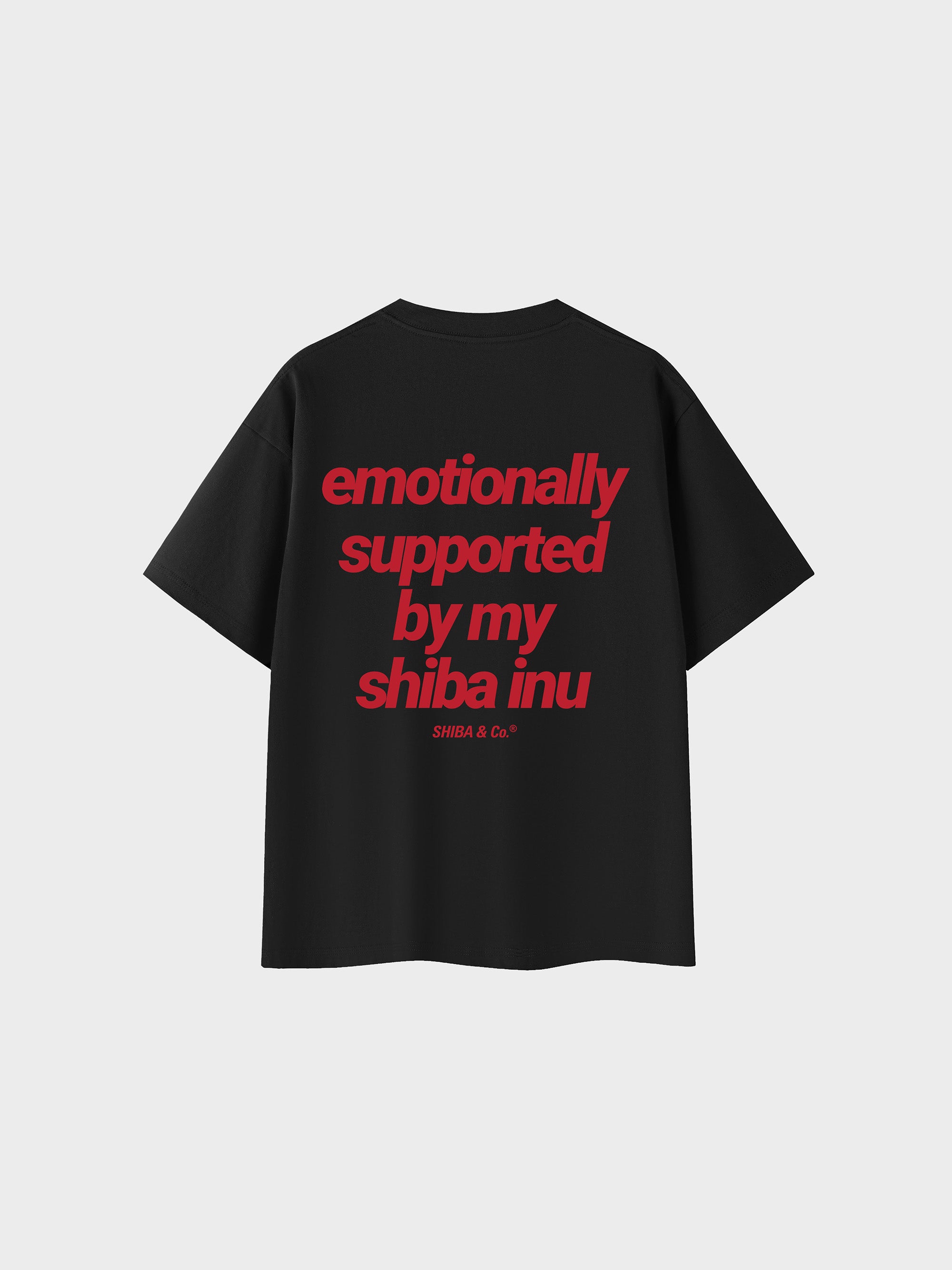 "Emotionally Supported By My Shiba Inu" Oversize Cotton Tee