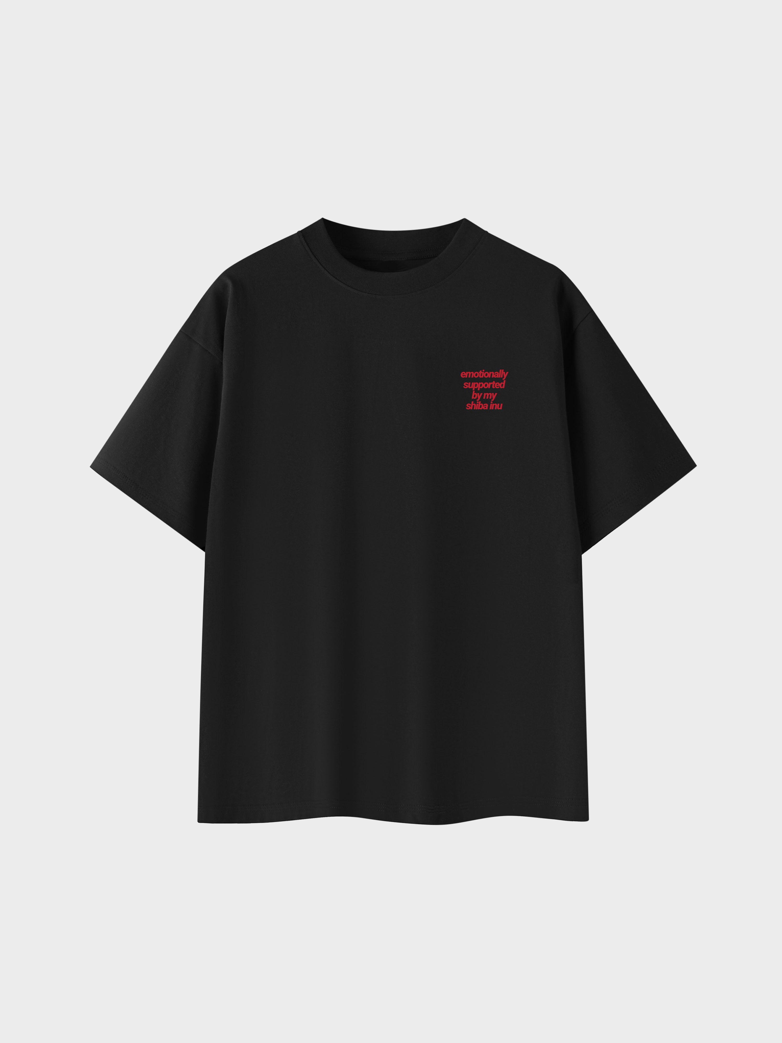 "Emotionally Supported By My Shiba Inu" Oversize Cotton Tee