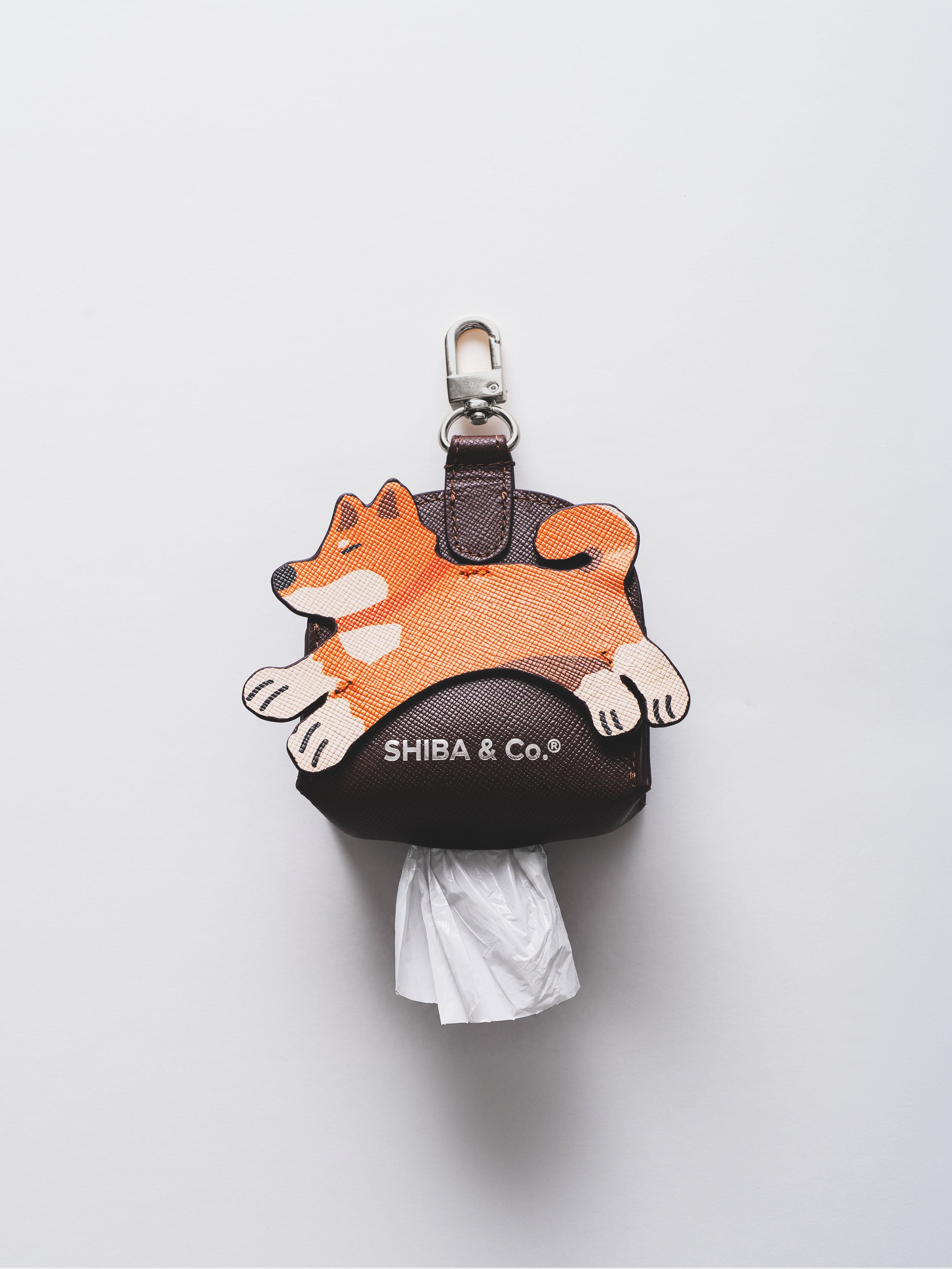 The Hachi Pouch - Club Shiba Inu Italian Leather Dog Poop Bag