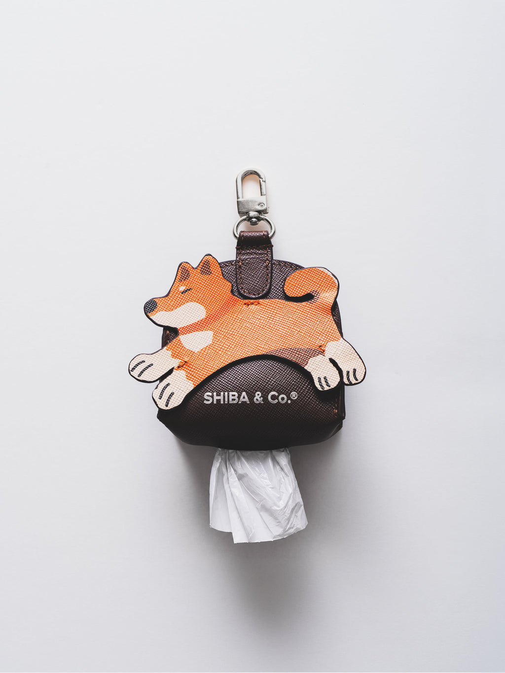 The Hachi Pouch — Club Shiba Italian Leather Dog Waste Bag Dispenser