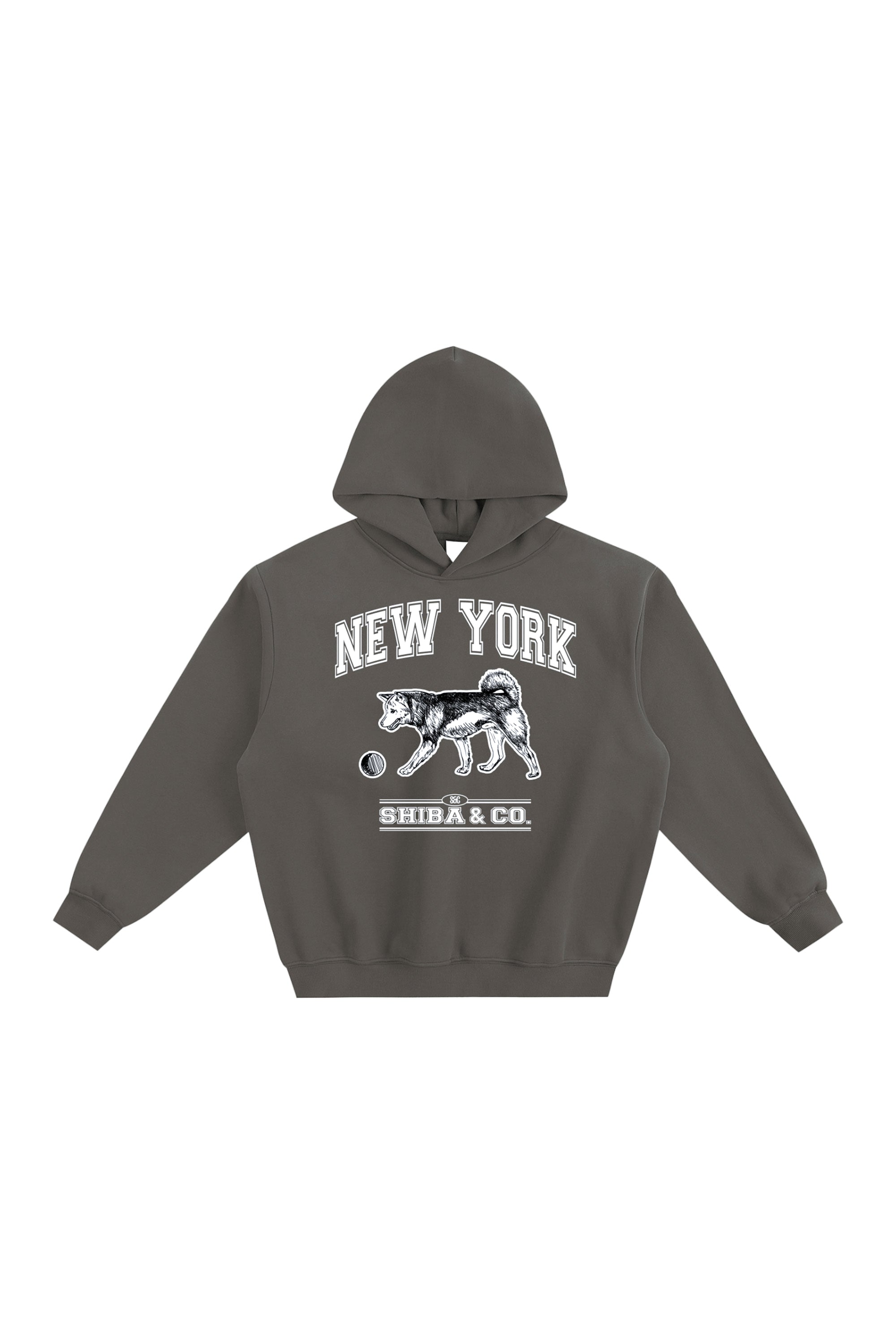 Classic New York Shiba Inu Fleeced Boxy Hoodie