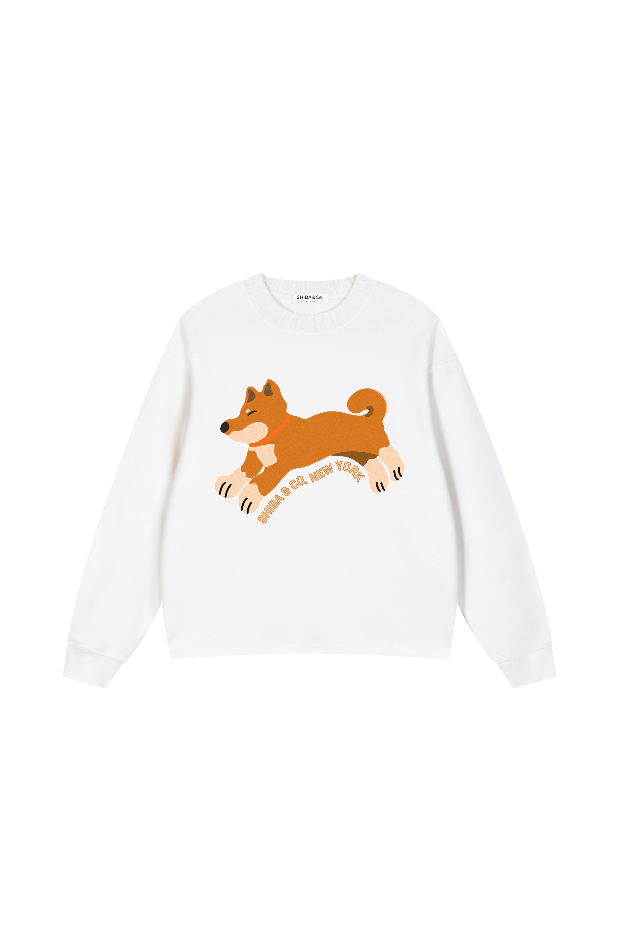Club Shiba Inu Knitted Round Neck Oversize Sweatshirt - Red Shiba