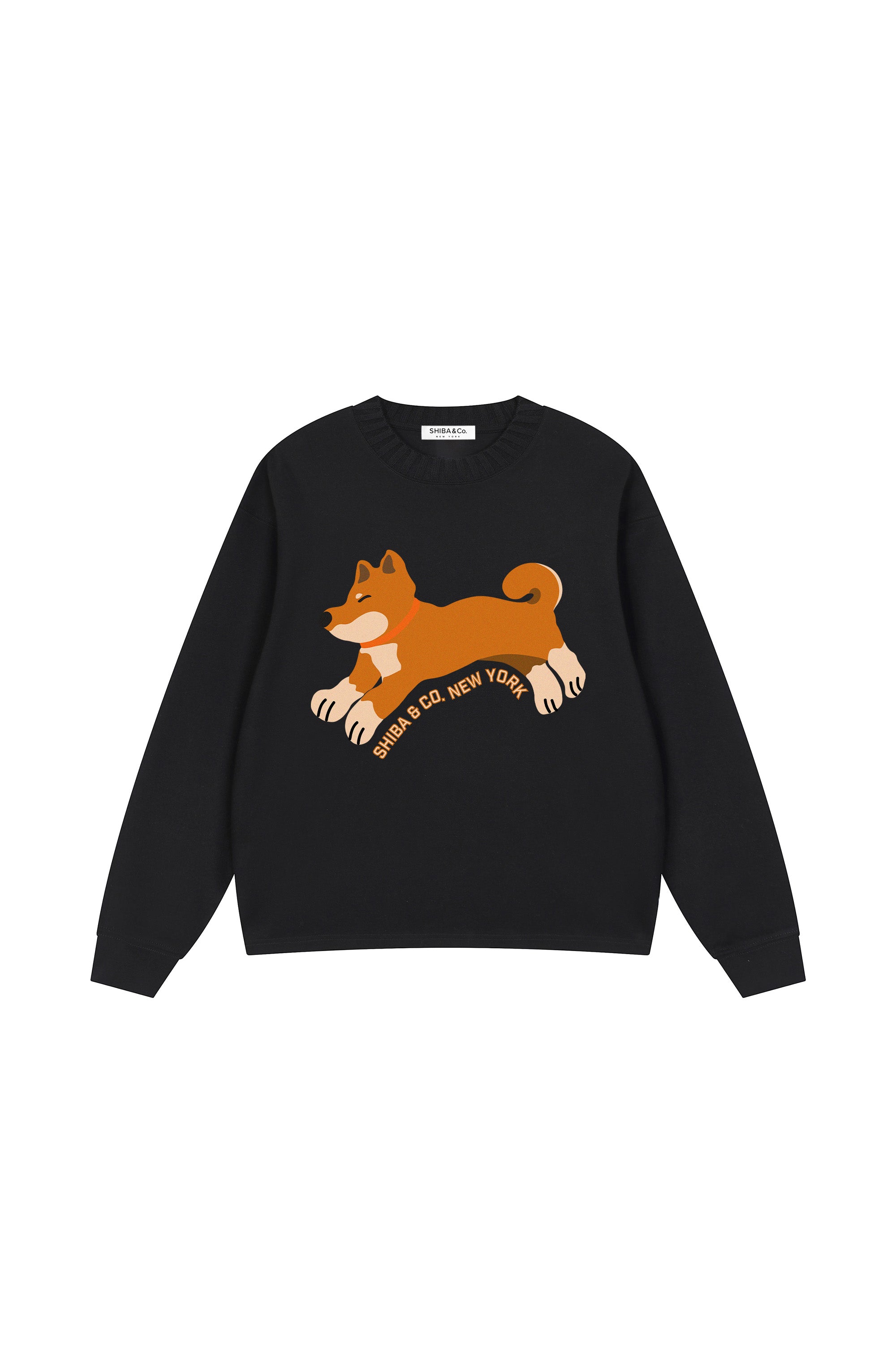 Club Shiba Inu Knitted Round Neck Oversize Sweatshirt - Red Shiba