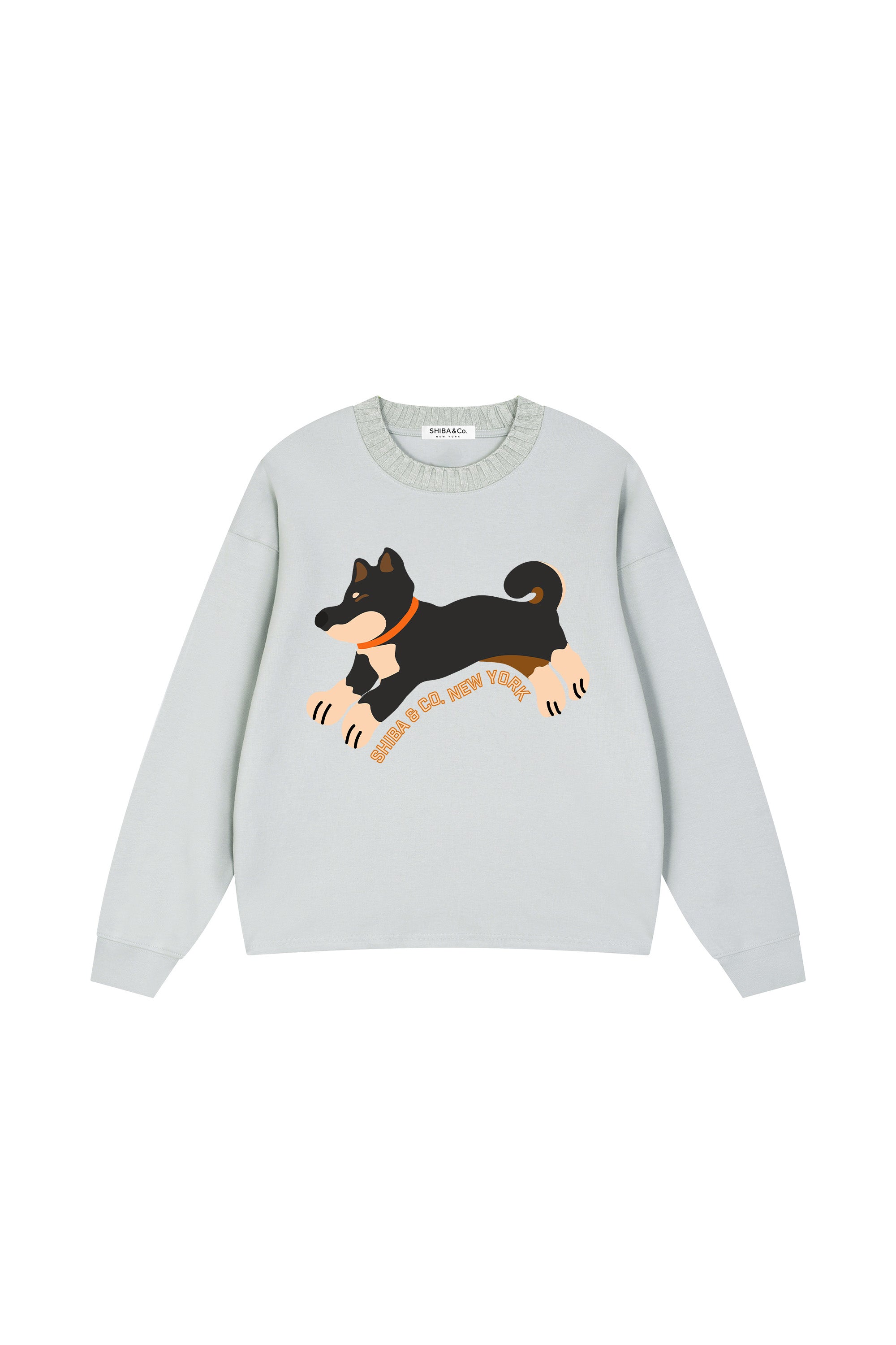 Club Shiba Inu Knitted Round Neck Oversize Sweatshirt - Black & Tan Shiba