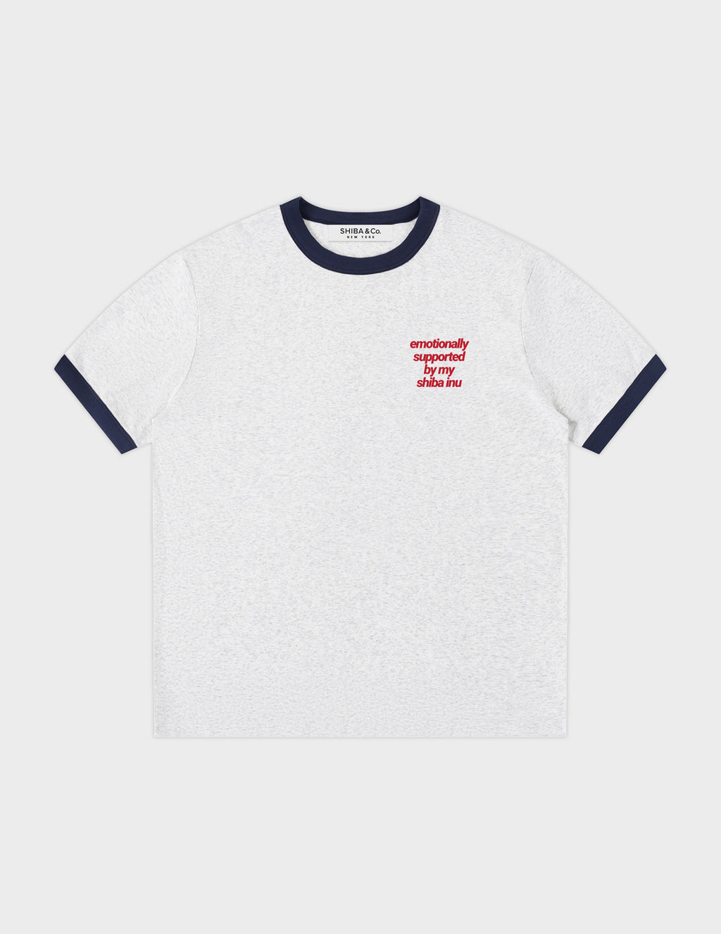 "Emotionally Supported By My Shiba Inu" Vintage Ringer Tee