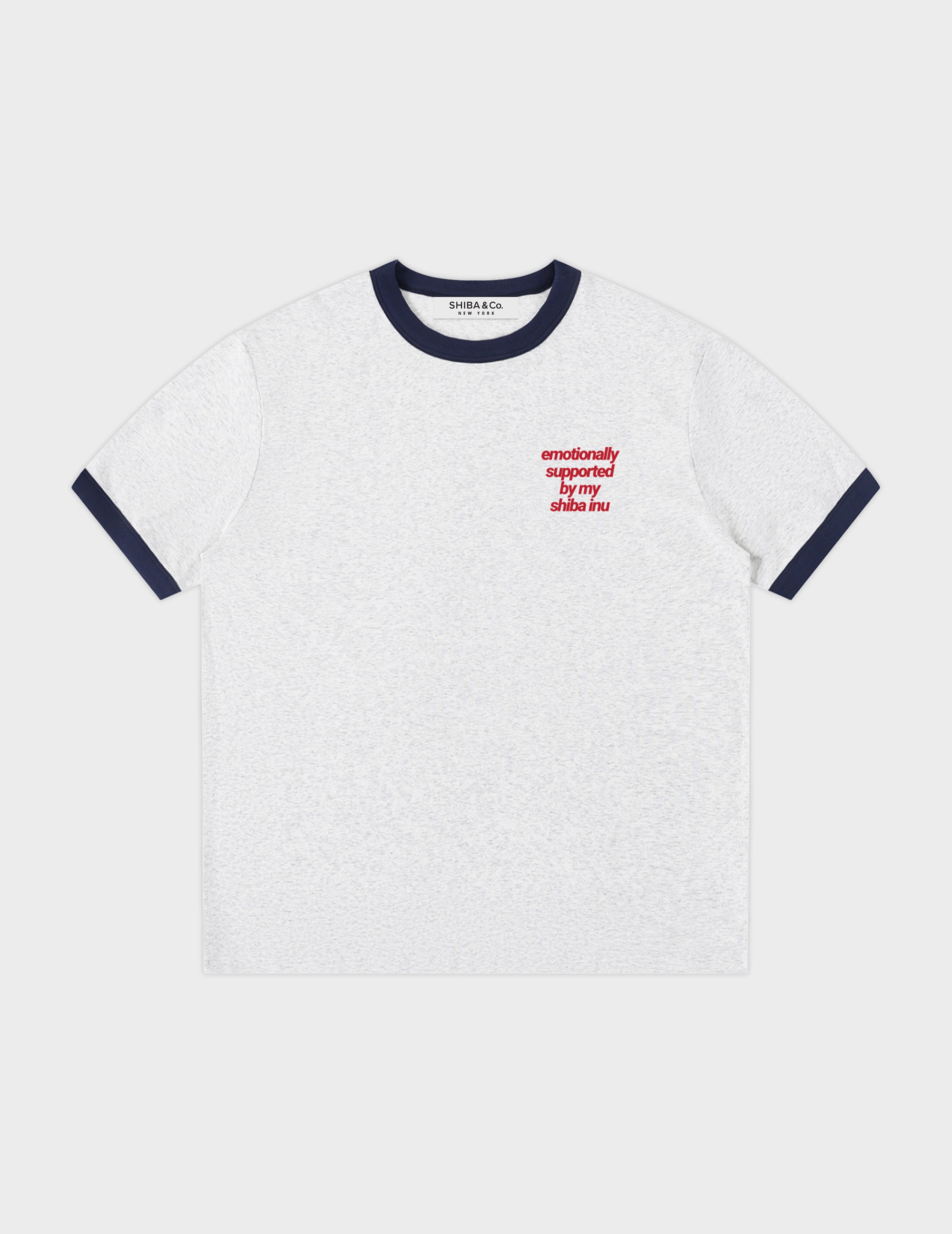 "Emotionally Supported By My Shiba Inu" Vintage Ringer Tee
