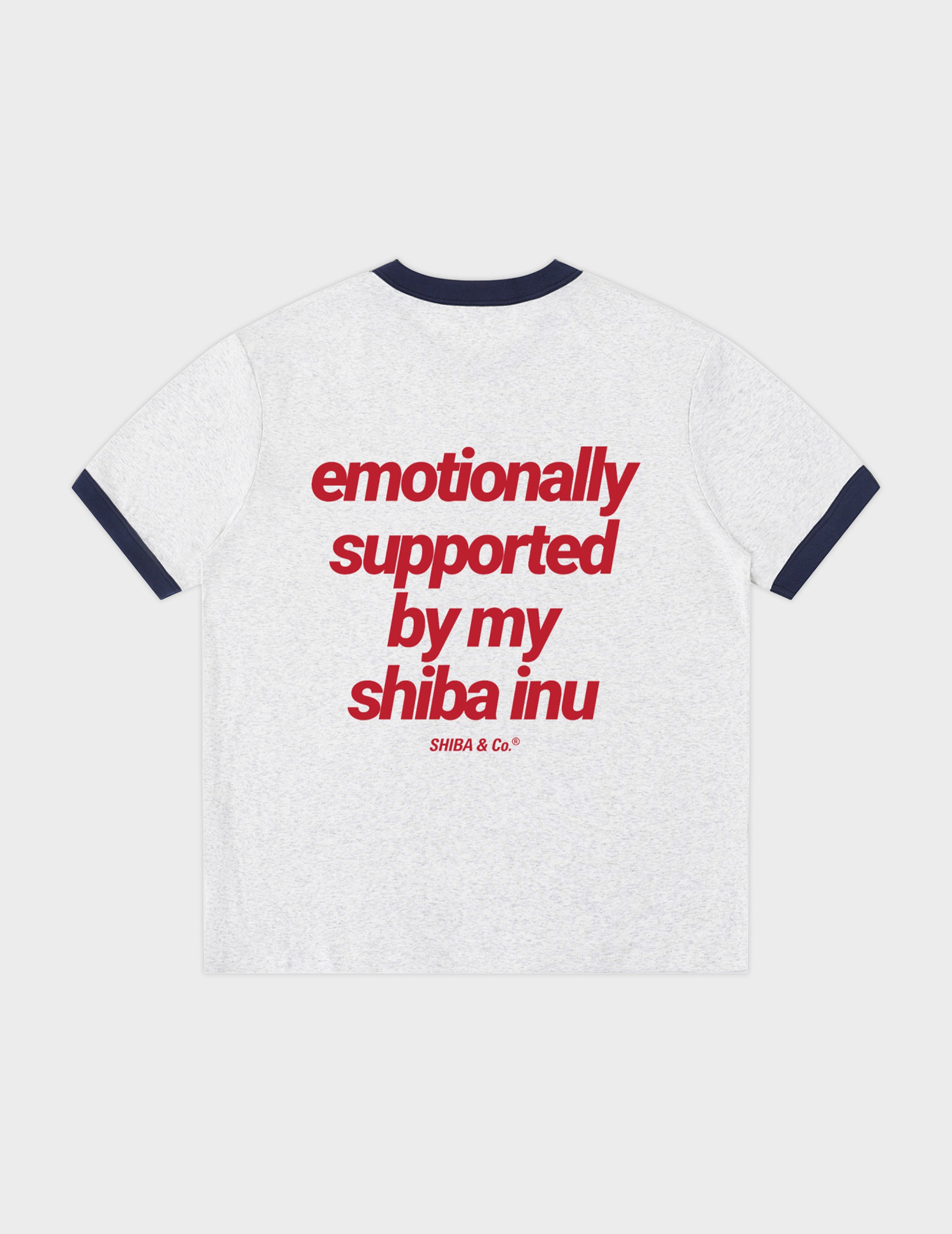 "Emotionally Supported By My Shiba Inu" Vintage Ringer Tee