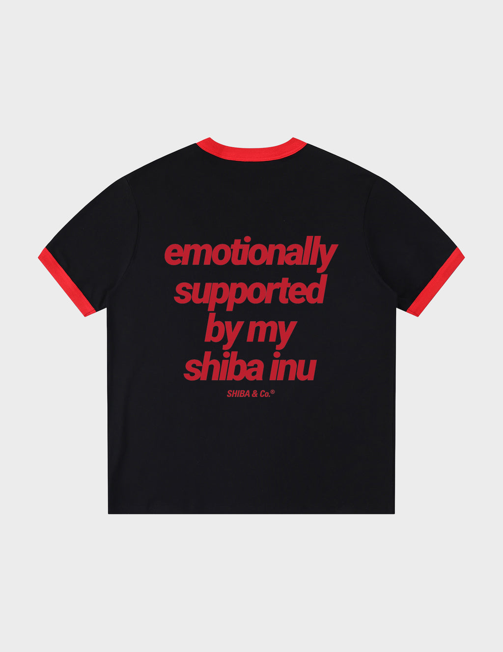 "Emotionally Supported By My Shiba Inu" Vintage Ringer Tee