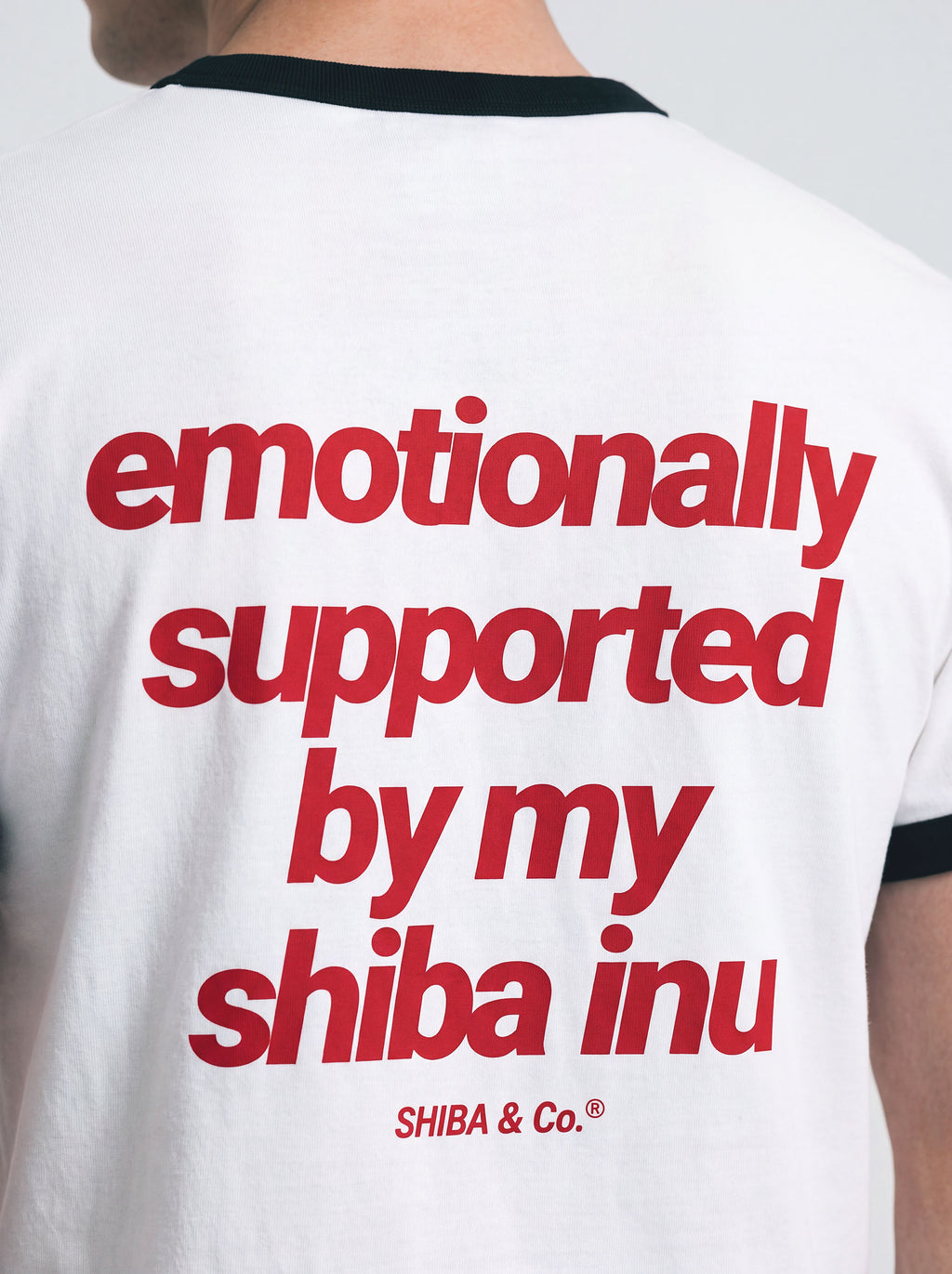 "Emotionally Supported By My Shiba Inu" Vintage Ringer Tee