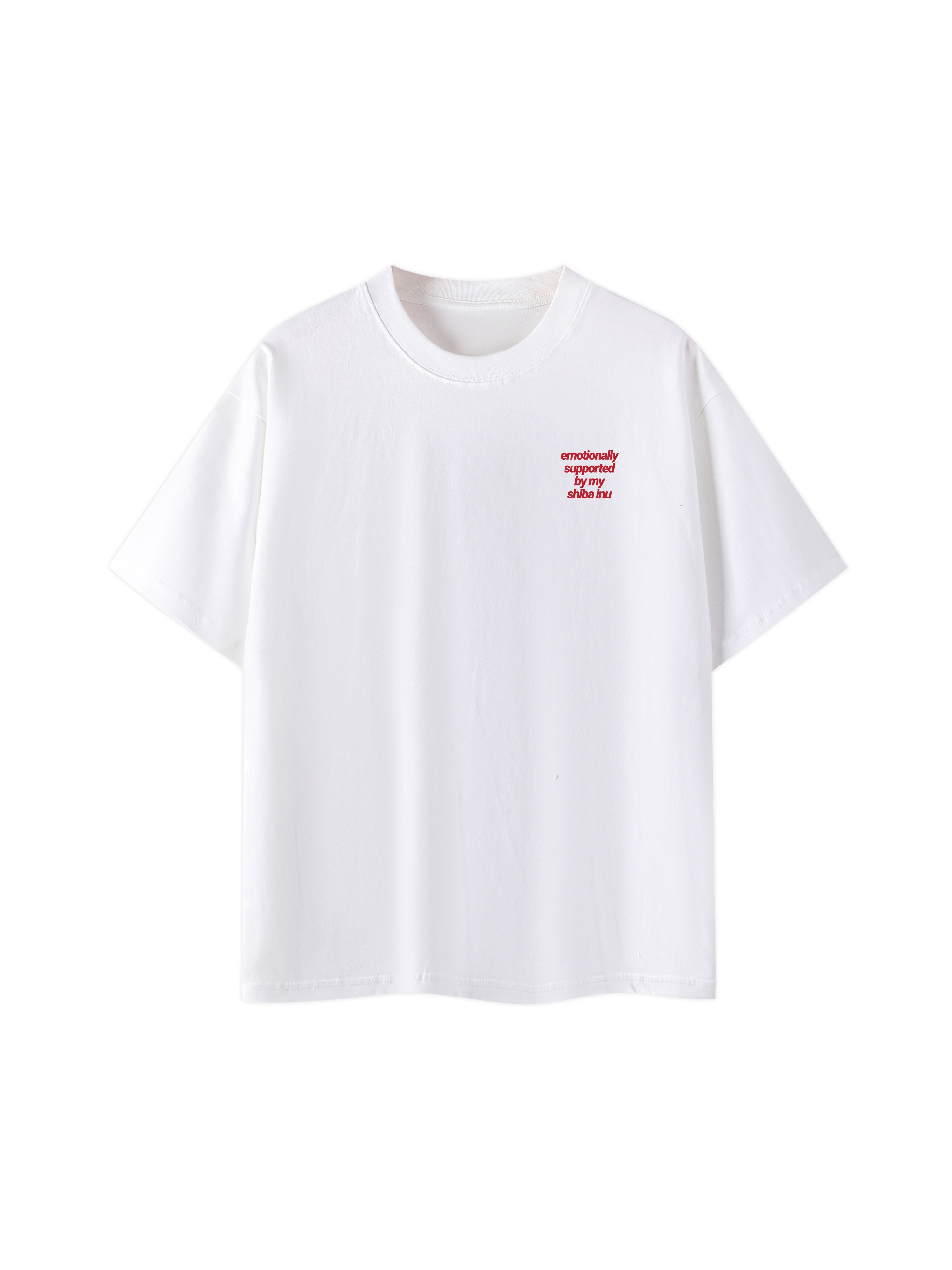 "Emotionally Supported By My Shiba Inu" Oversize Cotton Tee