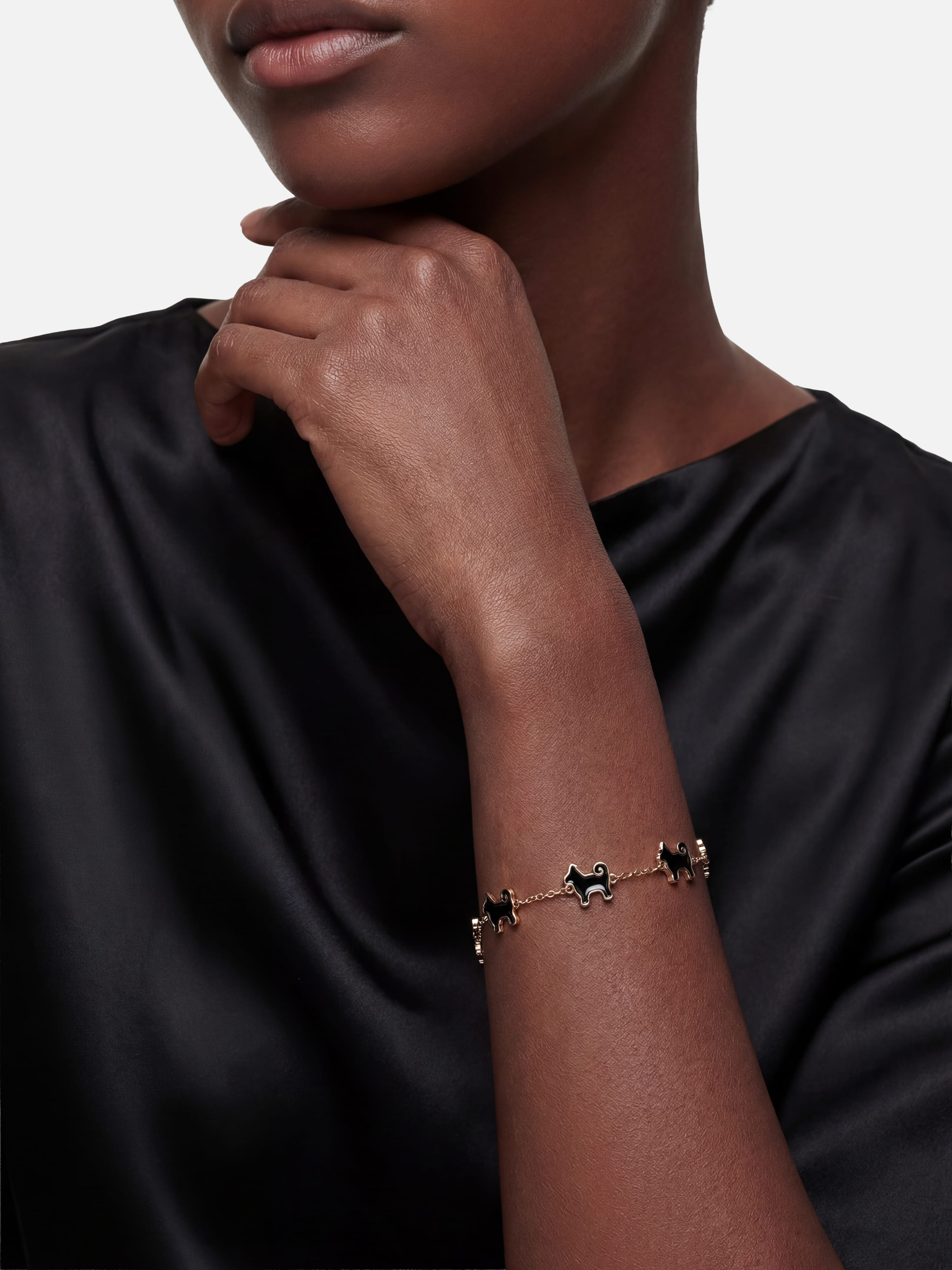 26 My Precious Shiba Inu Dog Bracelet - 24K Gold Plated - Iconic Black