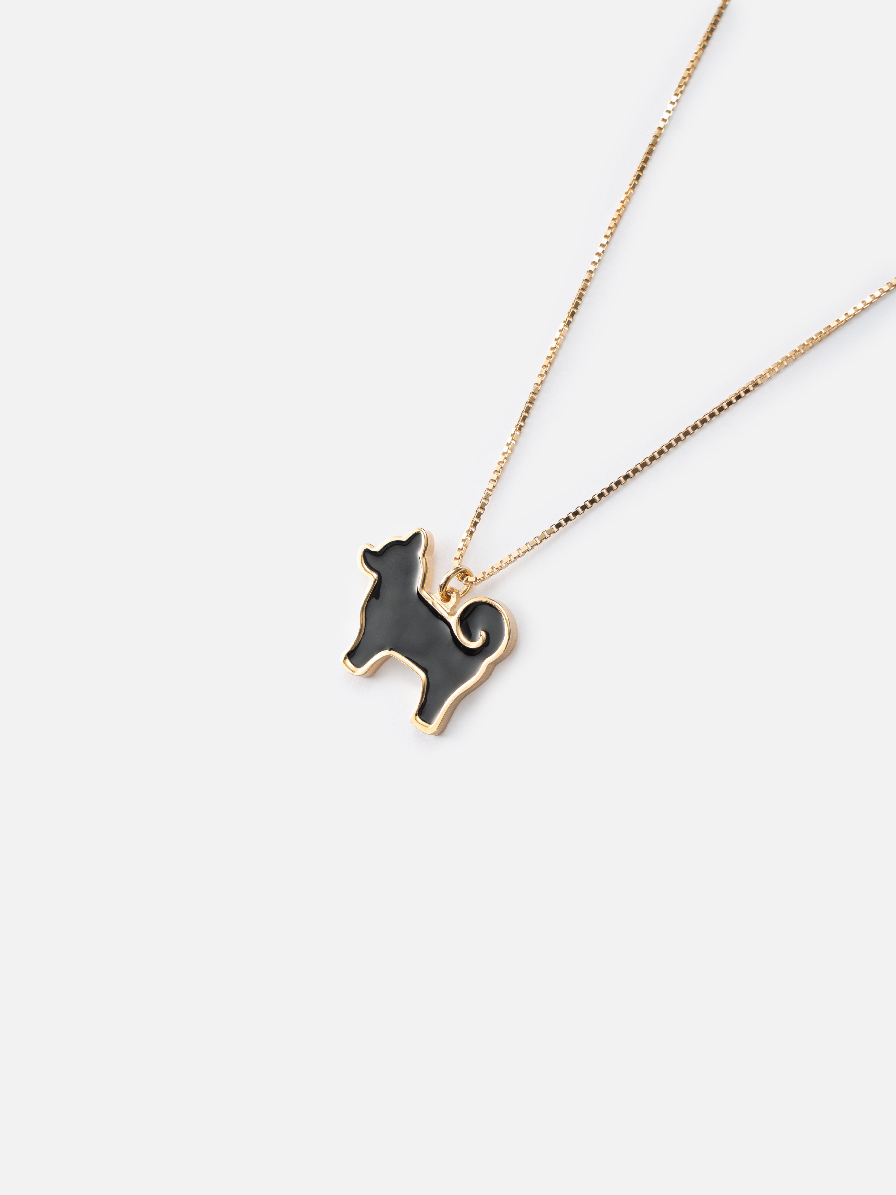26 My Precious Shiba Inu Dog Pendant In 24K Gold Plated - Iconic Black