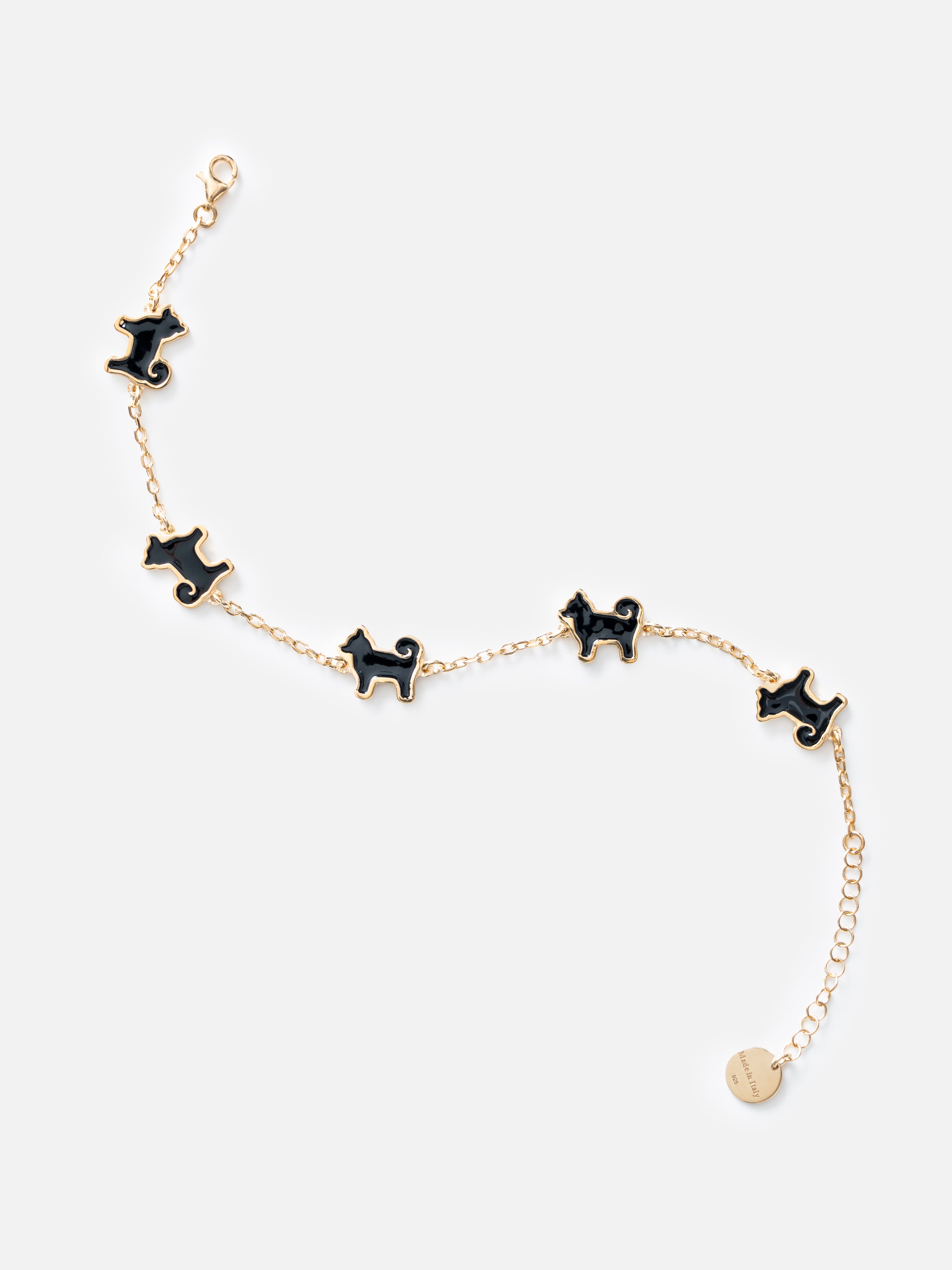 26 My Precious Shiba Inu Dog Bracelet - 24K Gold Plated - Iconic Black