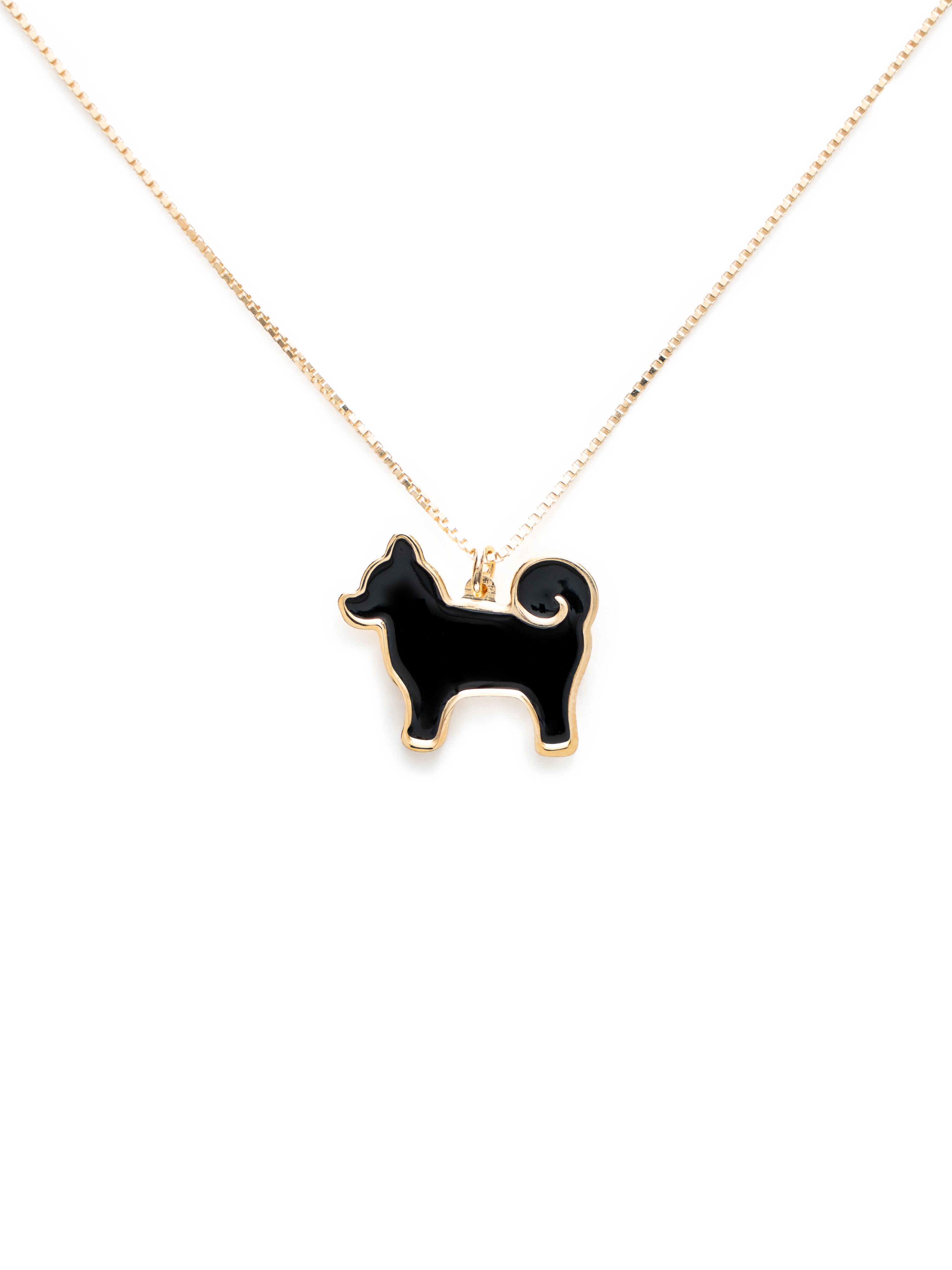 26 My Precious Shiba Inu Dog Pendant In 24K Gold Plated - Iconic Black