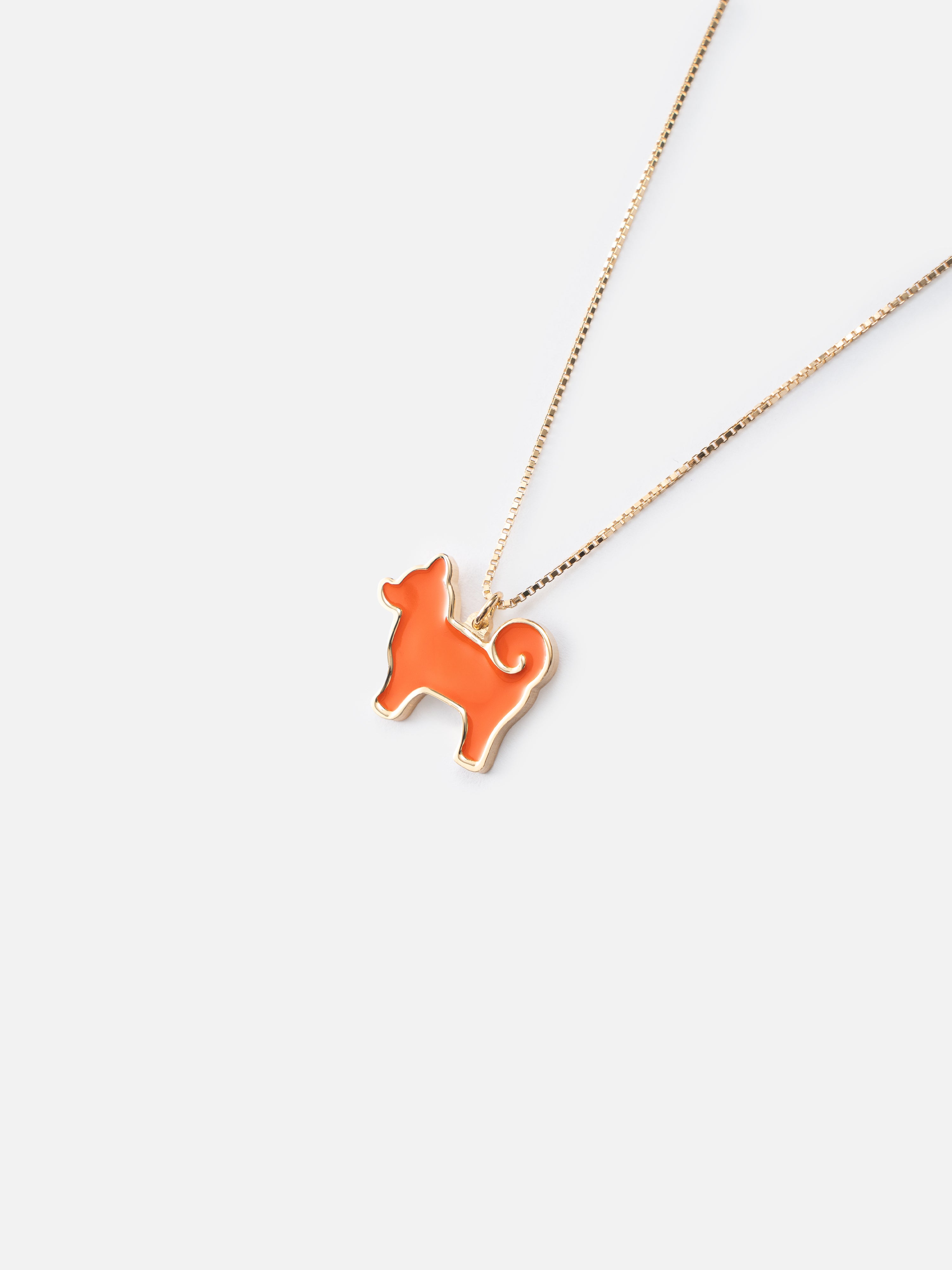 26 My Precious Shiba Inu Dog Pendant - 24K Gold Plated Edition - Iconic Orange