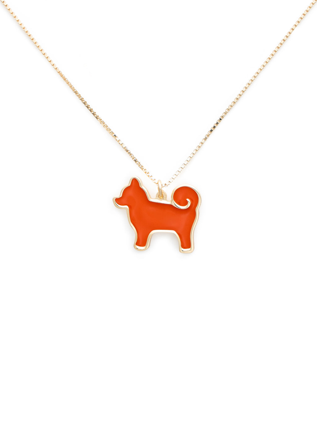 26 My Precious Shiba Inu Dog Pendant - 24K Gold Plated Edition - Iconic Orange