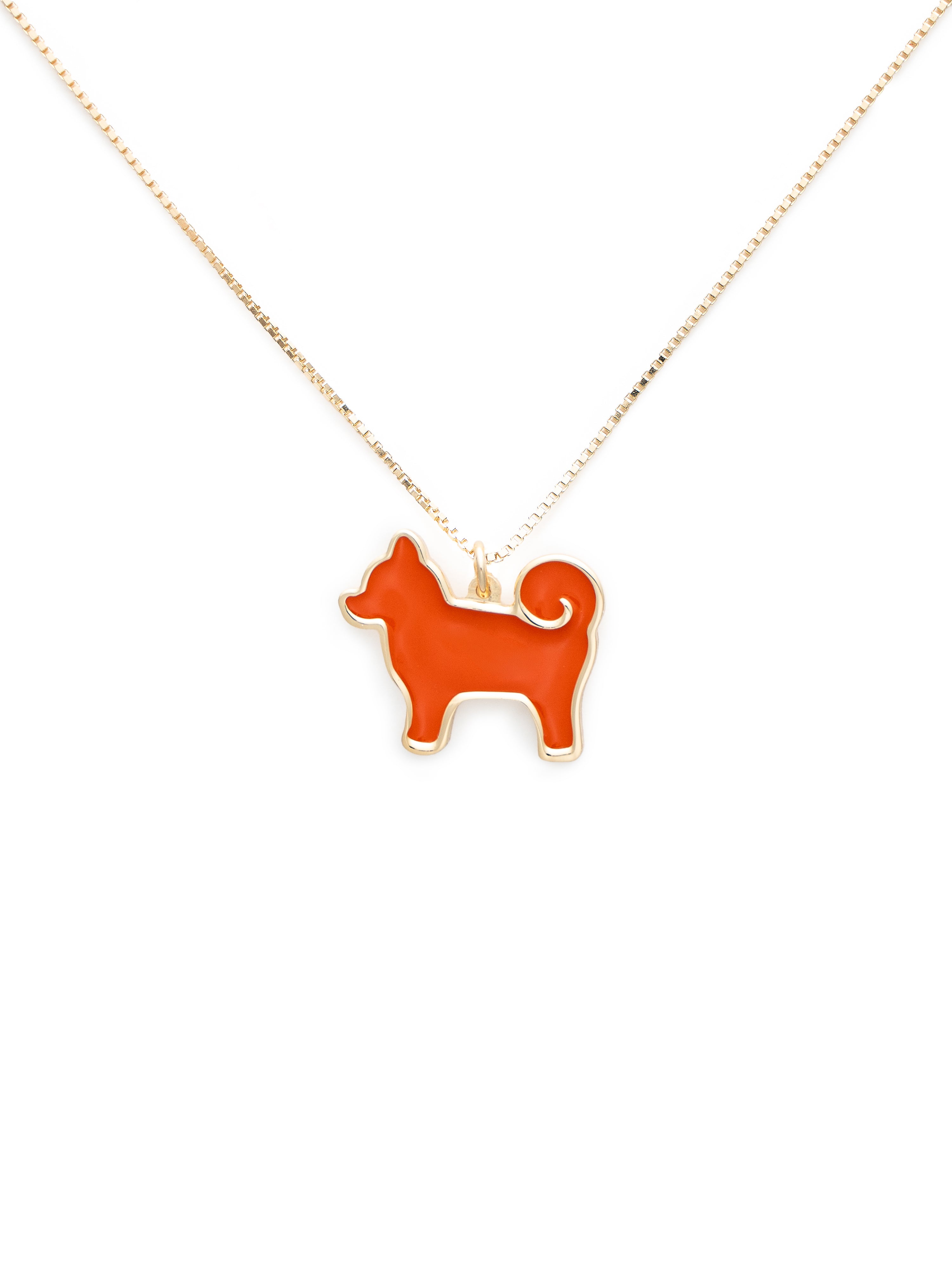 26 My Precious Shiba Inu Dog Pendant - 24K Gold Plated Edition - Iconic Orange