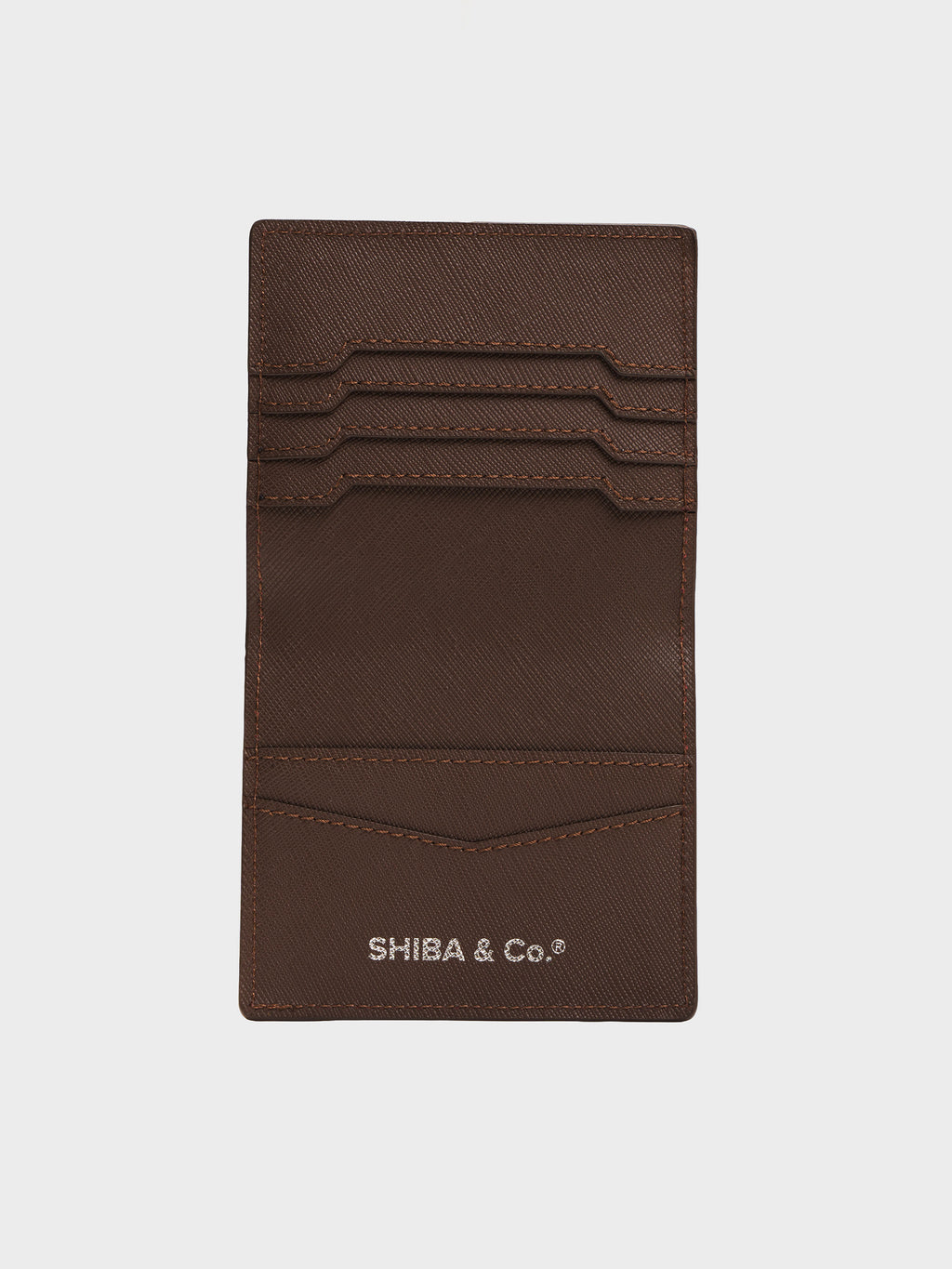Hachi Shiba Inu Italian Saffiano Calf Leather Bifold Wallet – Brown