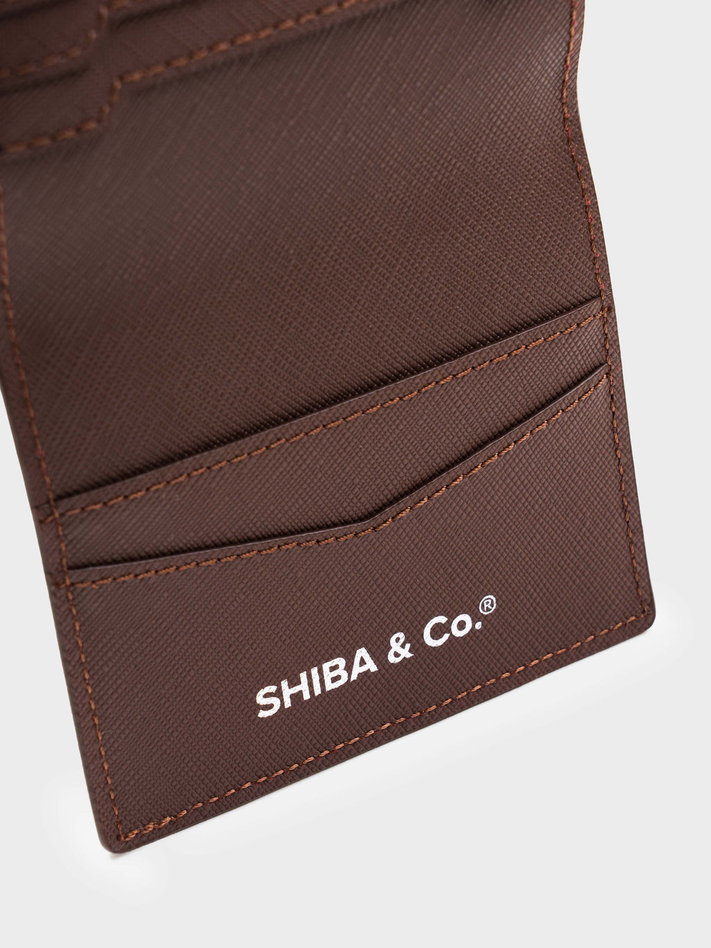 Hachi Shiba Inu Italian Saffiano Calf Leather Bifold Wallet – Brown