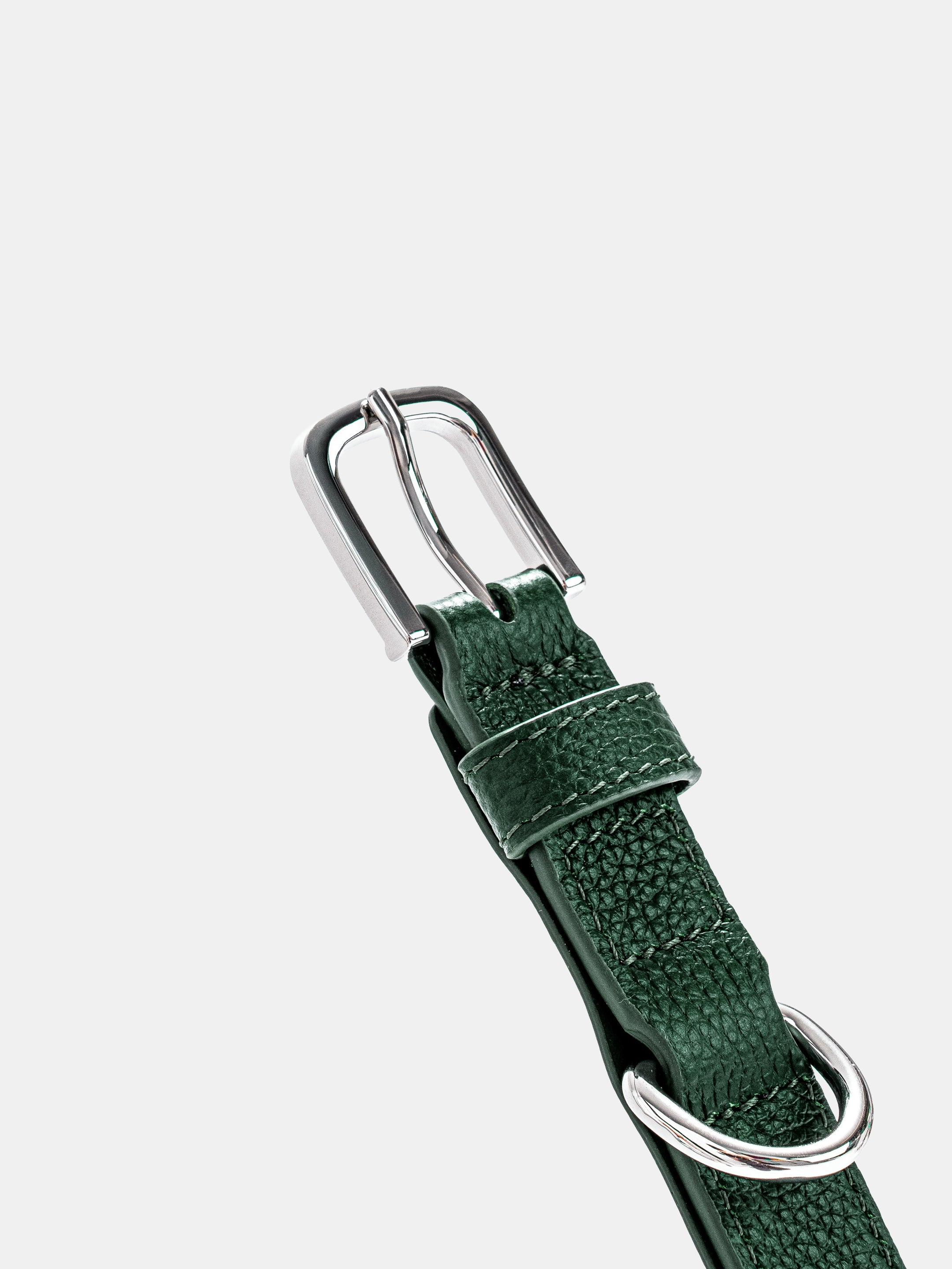 Lucca Dog Collar in Italian Leather - Forest Green