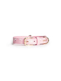 Lucca Italian Leather Dog Collar — Sakura Limited Edition - Pink Seigaiha