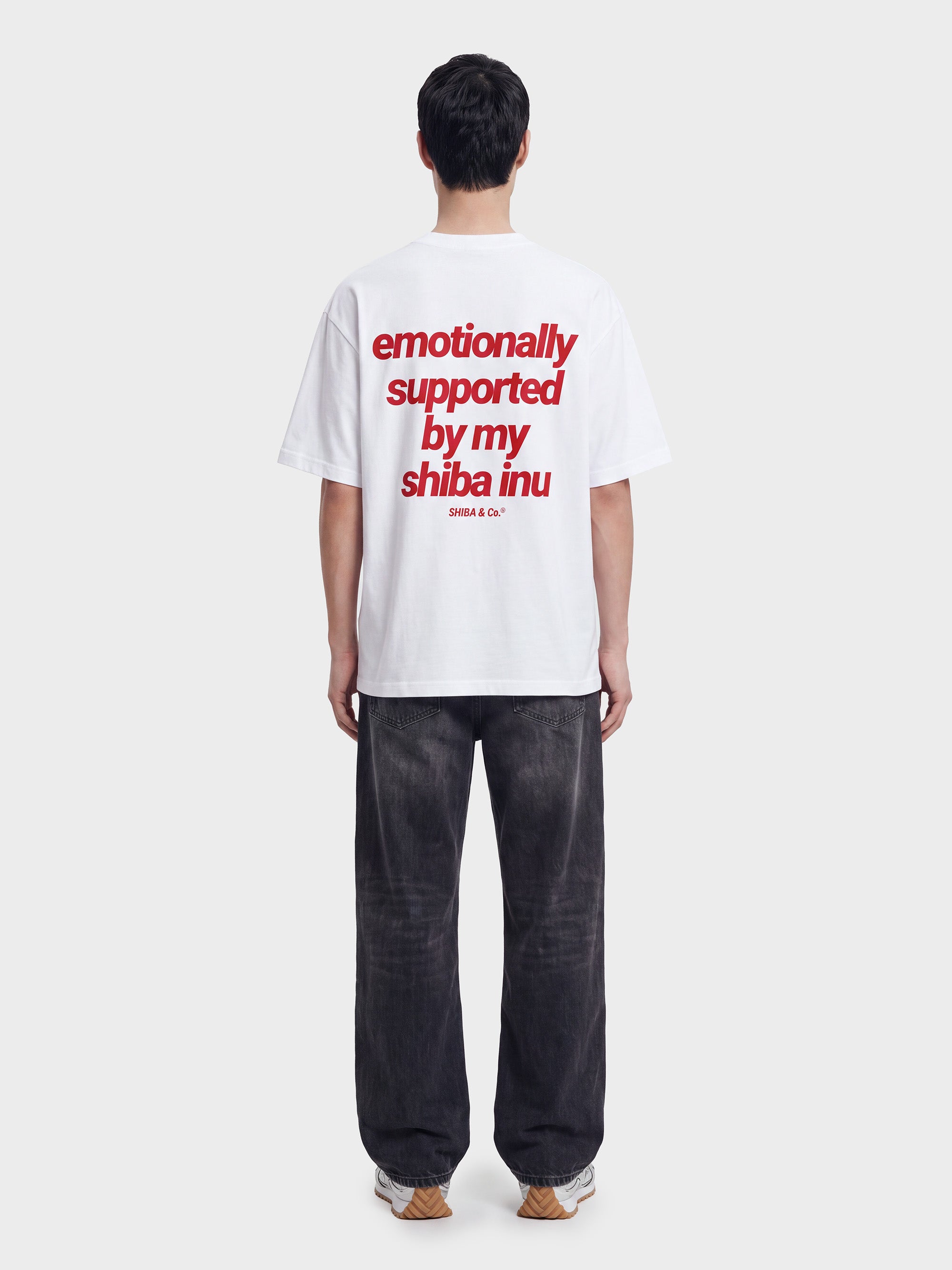 "Emotionally Supported By My Shiba Inu" Oversize Cotton Tee