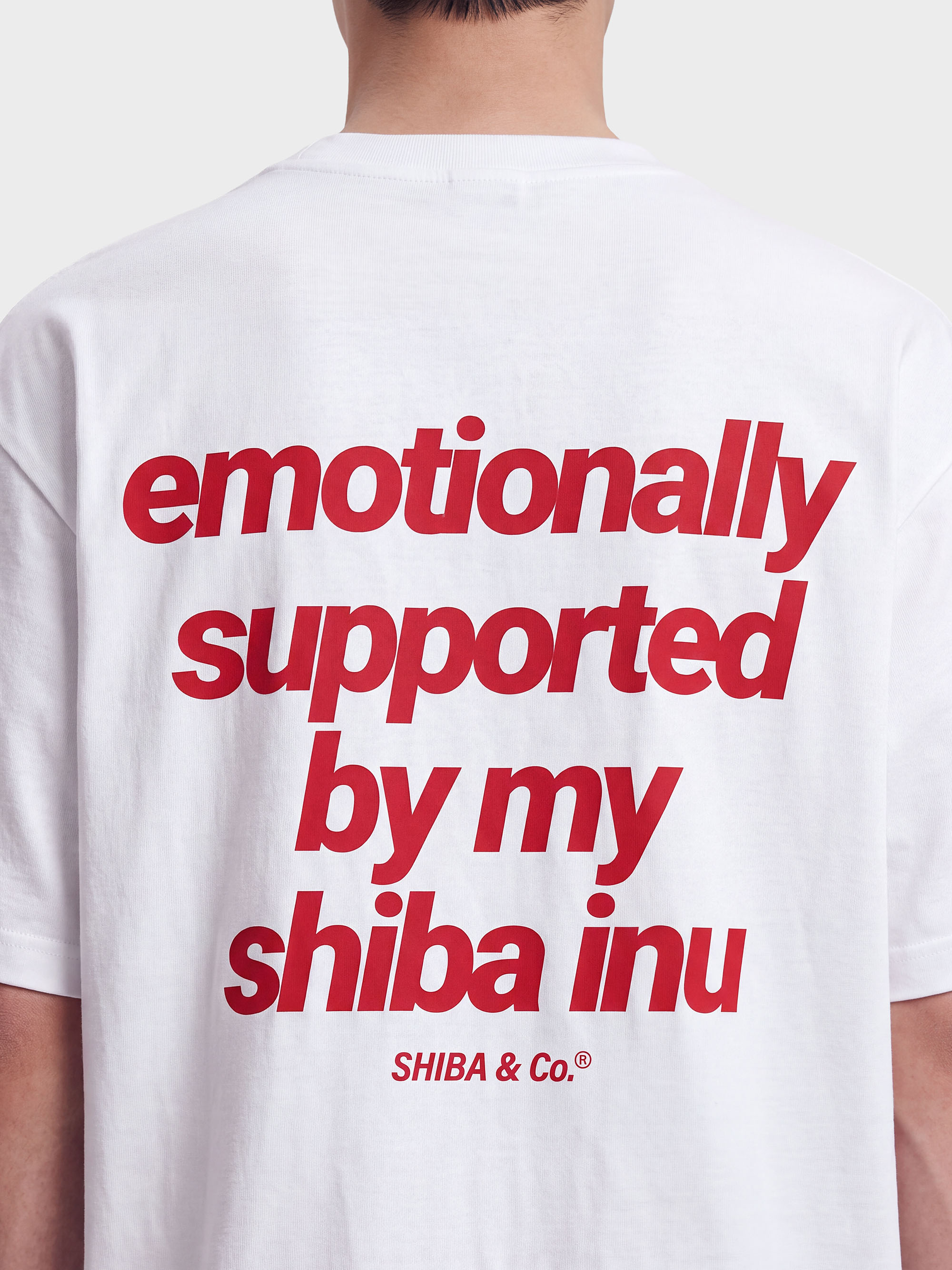 "Emotionally Supported By My Shiba Inu" Oversize Cotton Tee