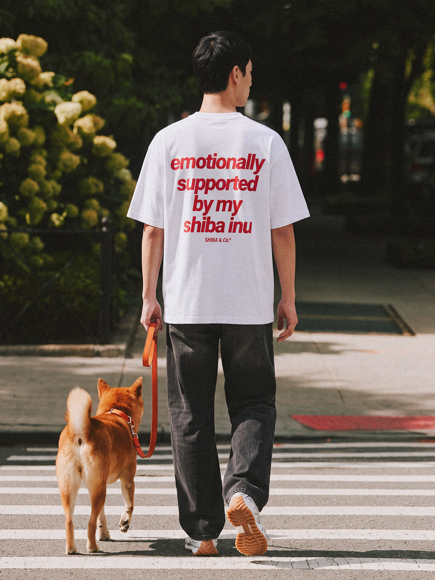"Emotionally Supported By My Shiba Inu" Oversize Cotton Tee