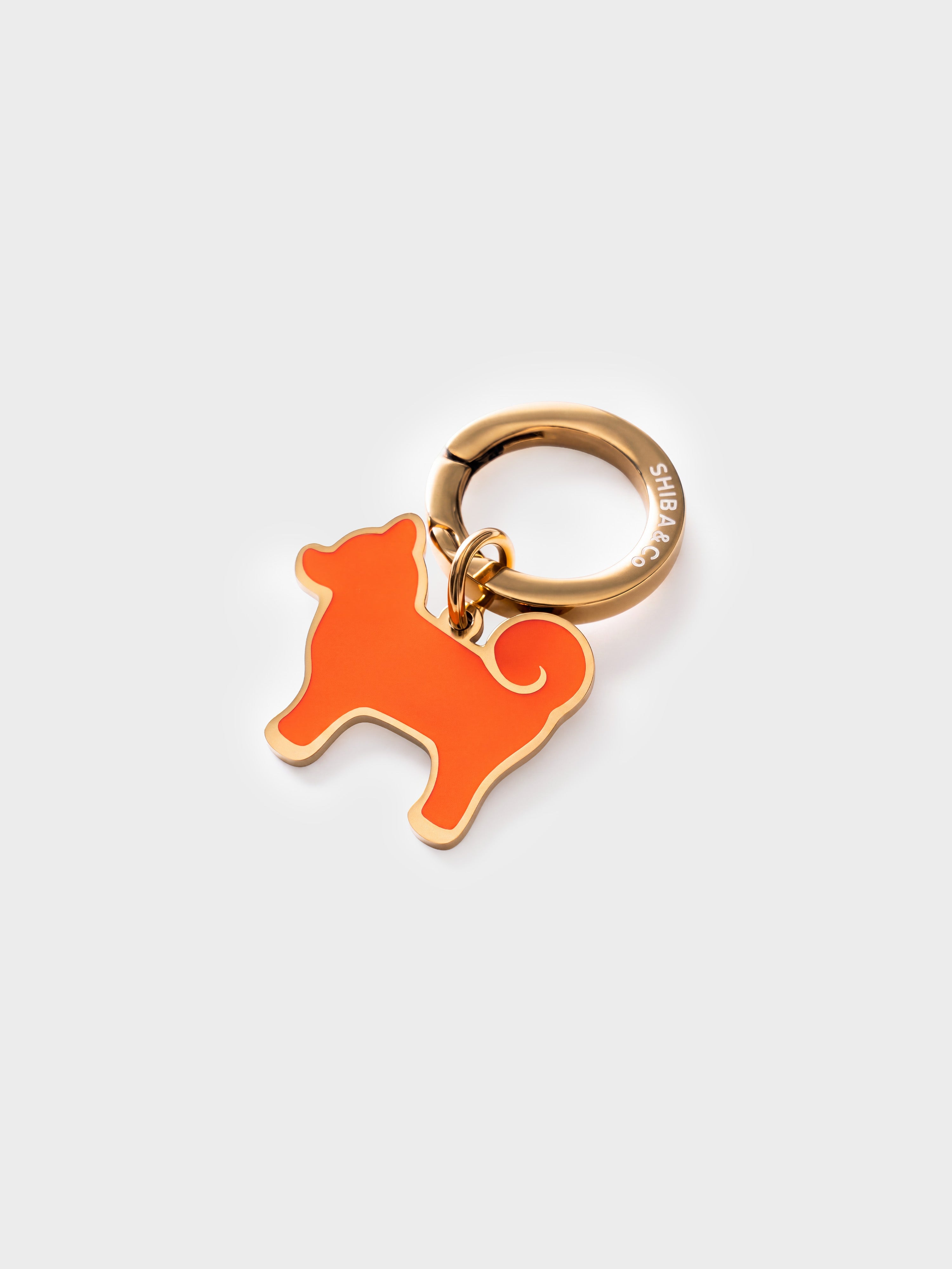 18K Gold Plated “My Precious” Shiba Inu Silhouette Dog Tag – Iconic Orange