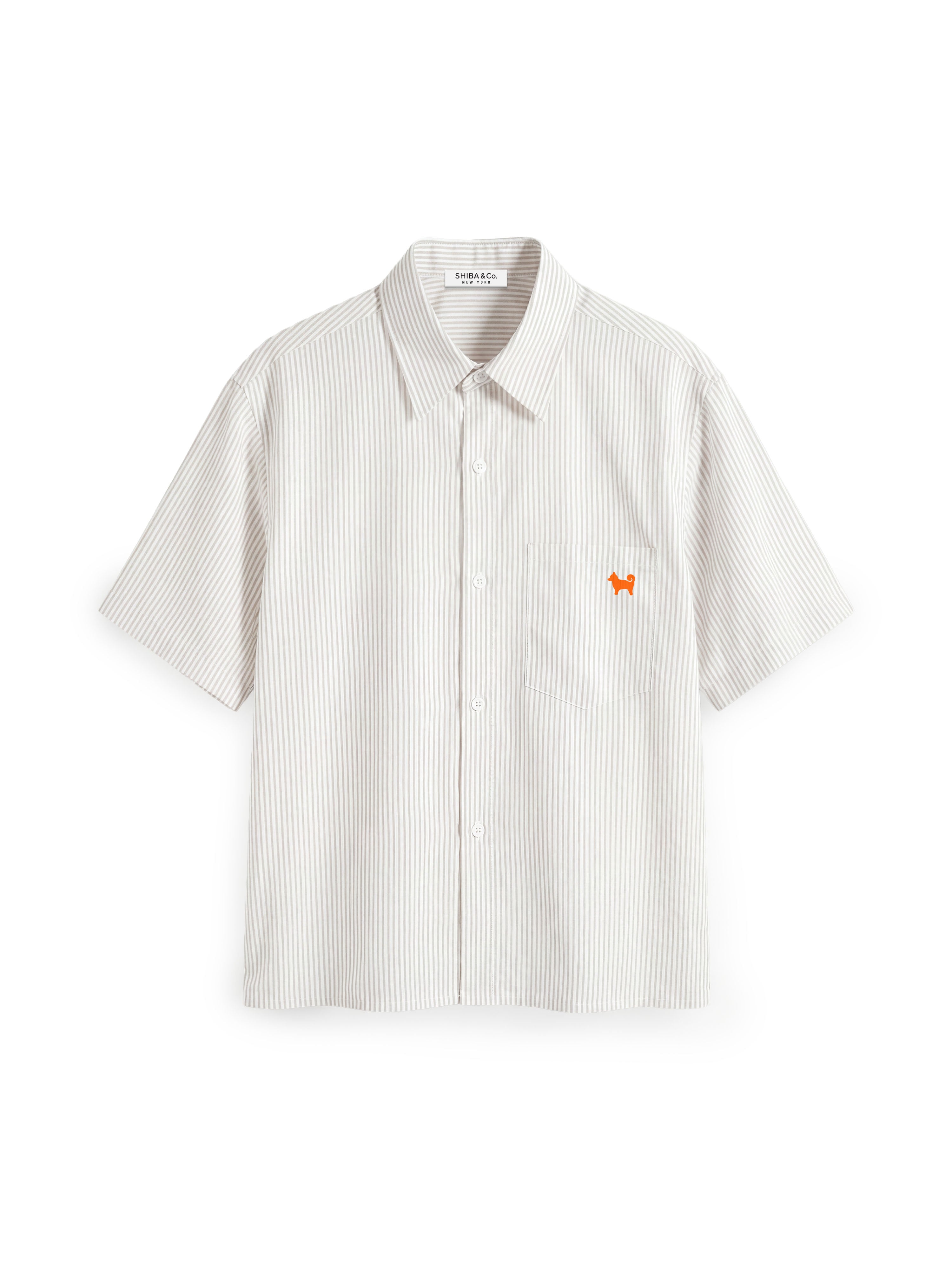 My Precious Shiba Icon Oversized Stripe Boxy Shirt