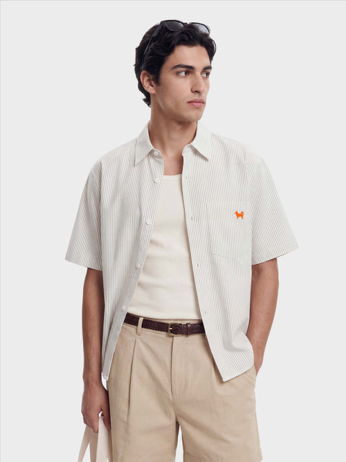 My Precious Shiba Icon Oversized Stripe Boxy Shirt