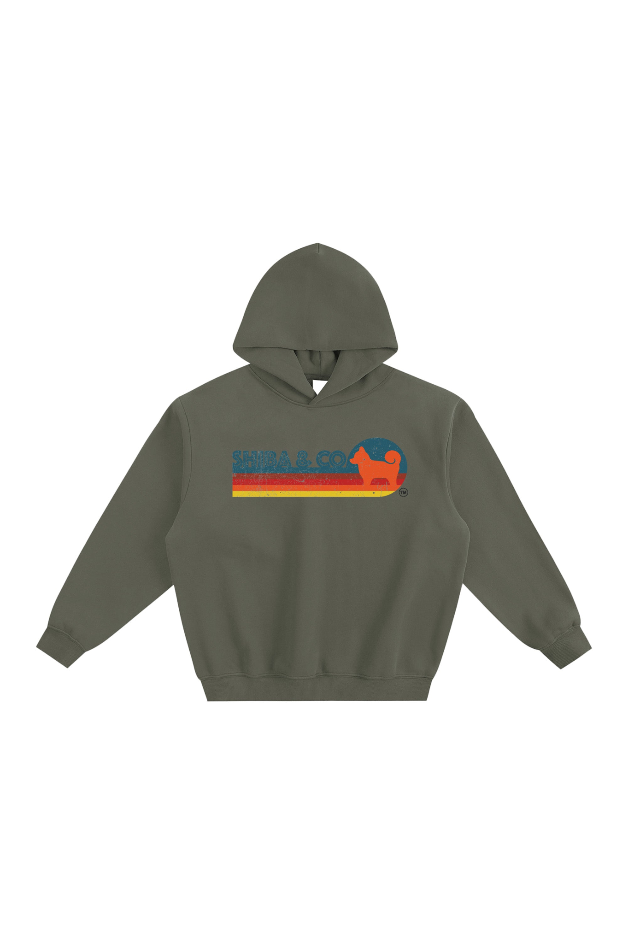 Retro Shiba Inu Fleeced Hoodie