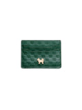 SC Monogram Italian Calf Leather Cardholder Wallet - Forest Green
