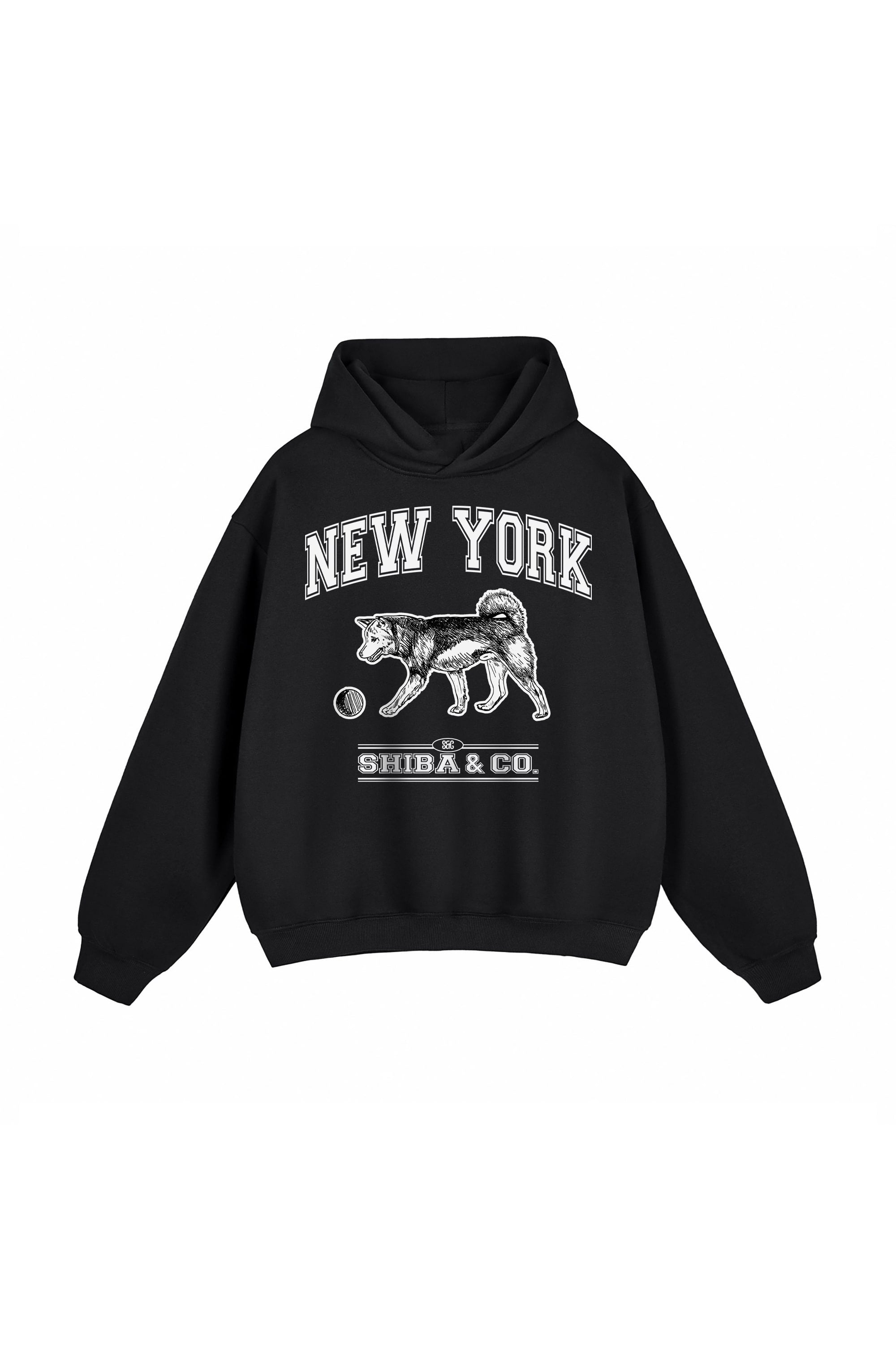 Classic New York Shiba Inu Fleeced Boxy Hoodie
