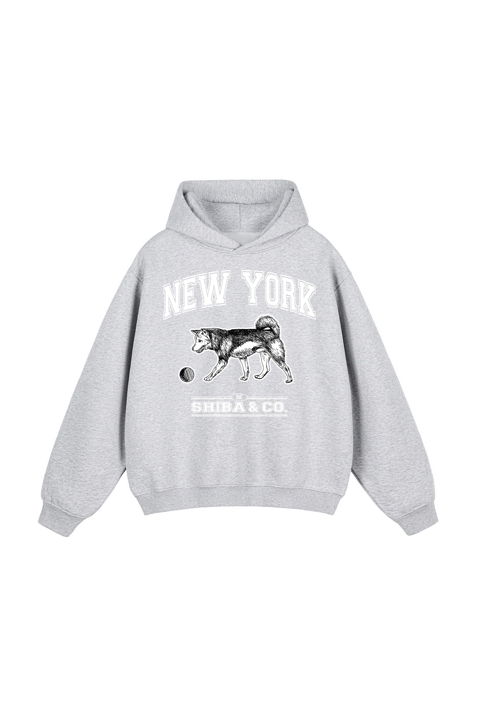 Classic New York Shiba Inu Fleeced Boxy Hoodie