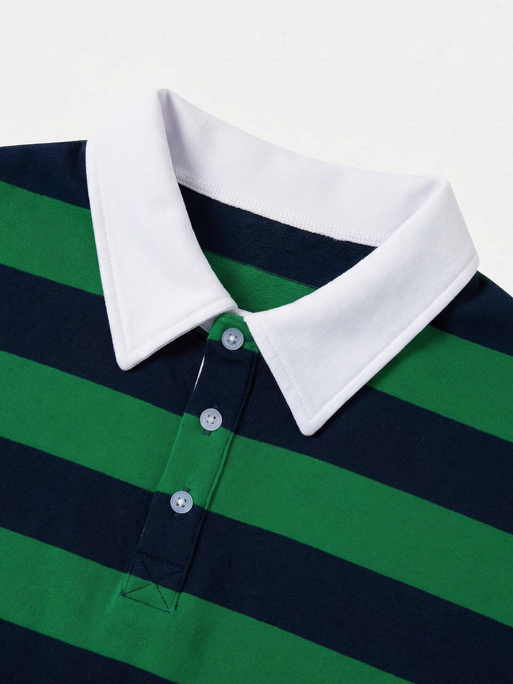 Unisex Club Shiba Inu Stripe Cotton Rugby Polo Shirt - Red Shiba