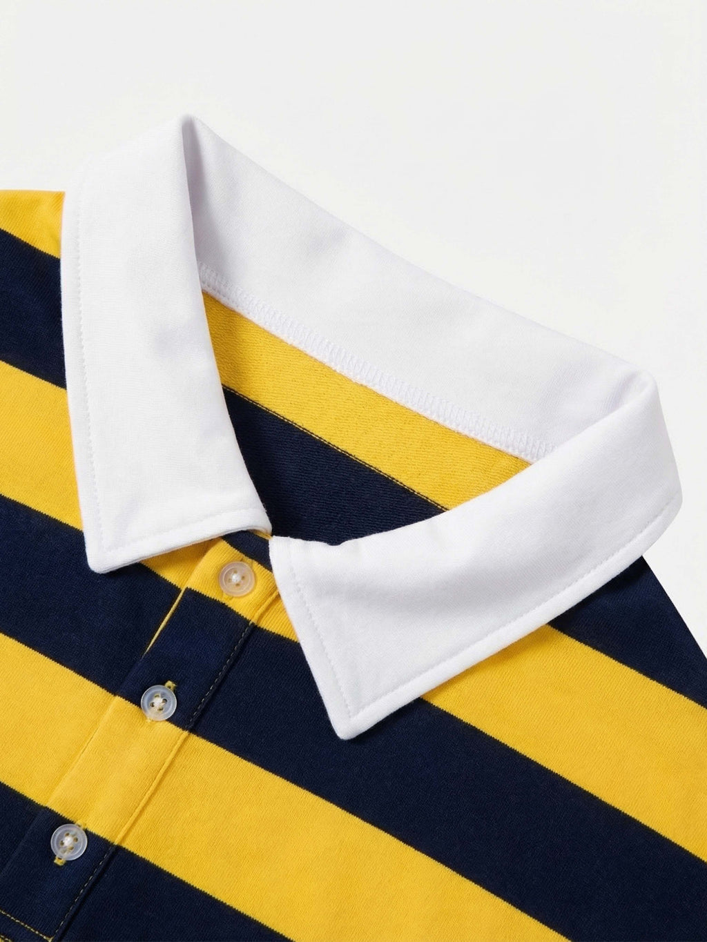 Unisex Club Shiba inu Stripe Cotton Rugby Polo Shirt - Cream Shiba