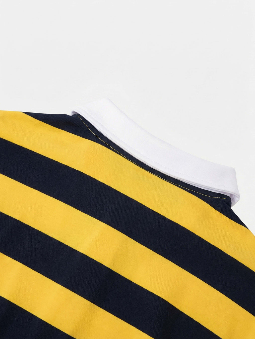 Unisex Club Shiba inu Stripe Cotton Rugby Polo Shirt - Cream Shiba