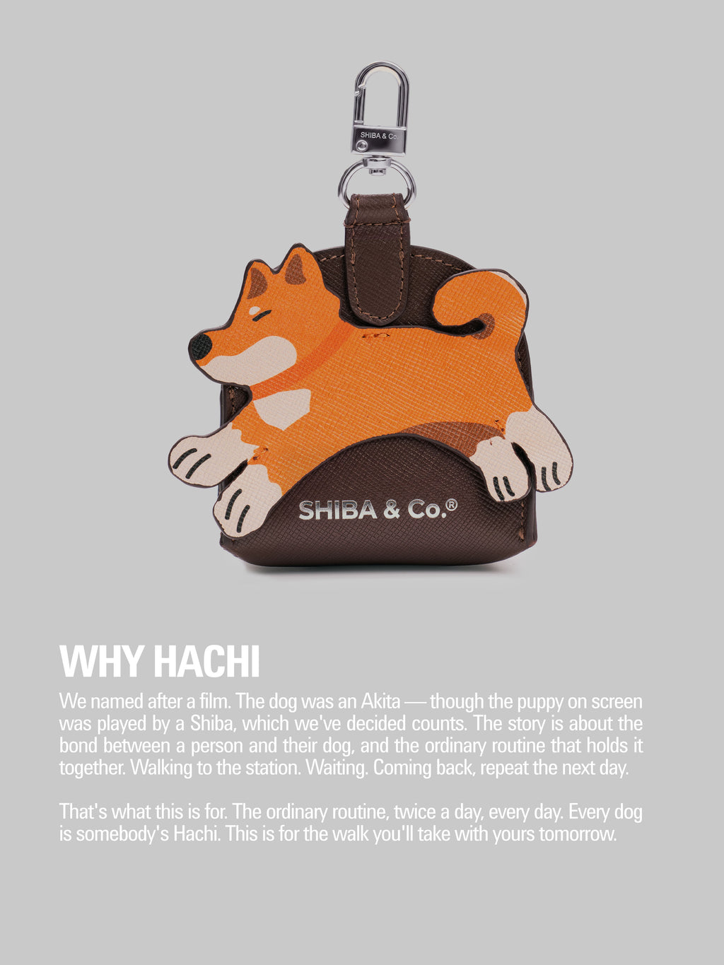 The Hachi Pouch — Club Shiba Italian Leather Dog Waste Bag Dispenser
