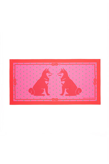 Shiba Inu Beach Towel In Pink