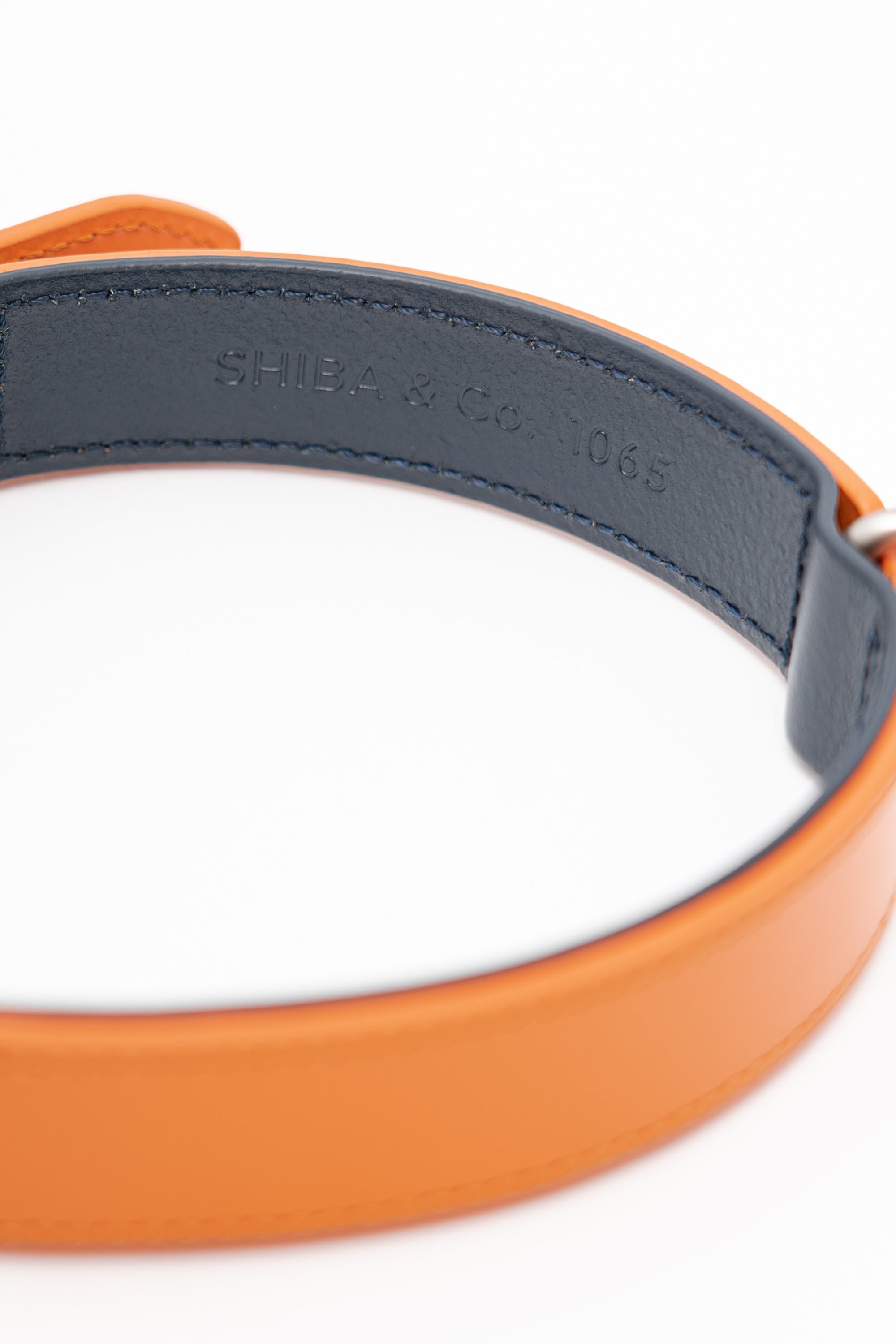 Lucca Dog Collar in Italian Leather - Iconic Orange