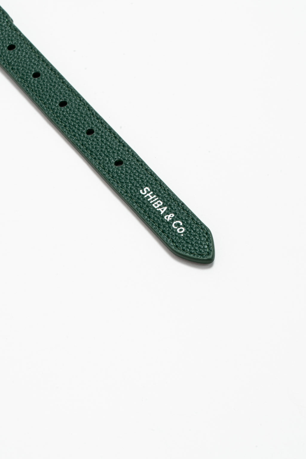 Lucca Dog Collar in Italian Leather - Forest Green