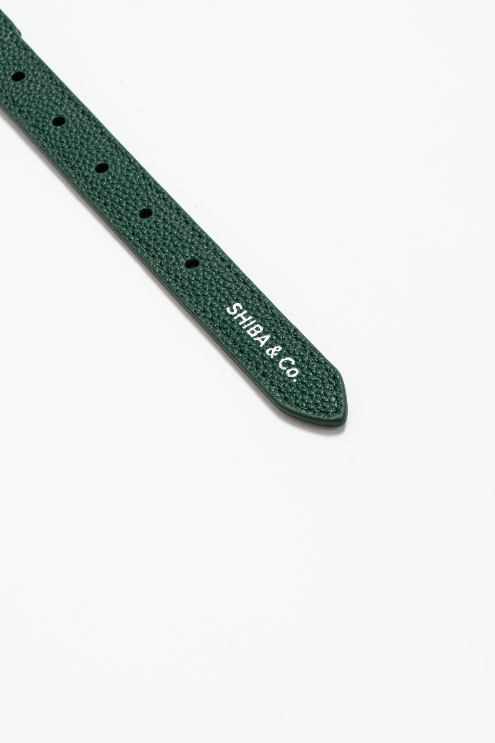Lucca Dog Collar in Italian Leather - Forest Green